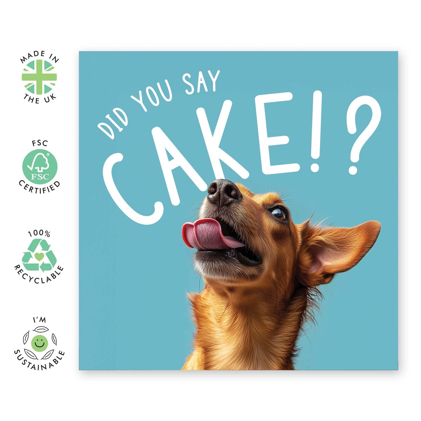 Birthday Card - 'DID YOU SAY CAKE? DOG' - Perfect for Celebrating Dog Lovers - Ideal for Him Her Friends, Family, or Anyone Who Enjoys a Fun Twist on Birthdays - Comes With Stickers By Central 23