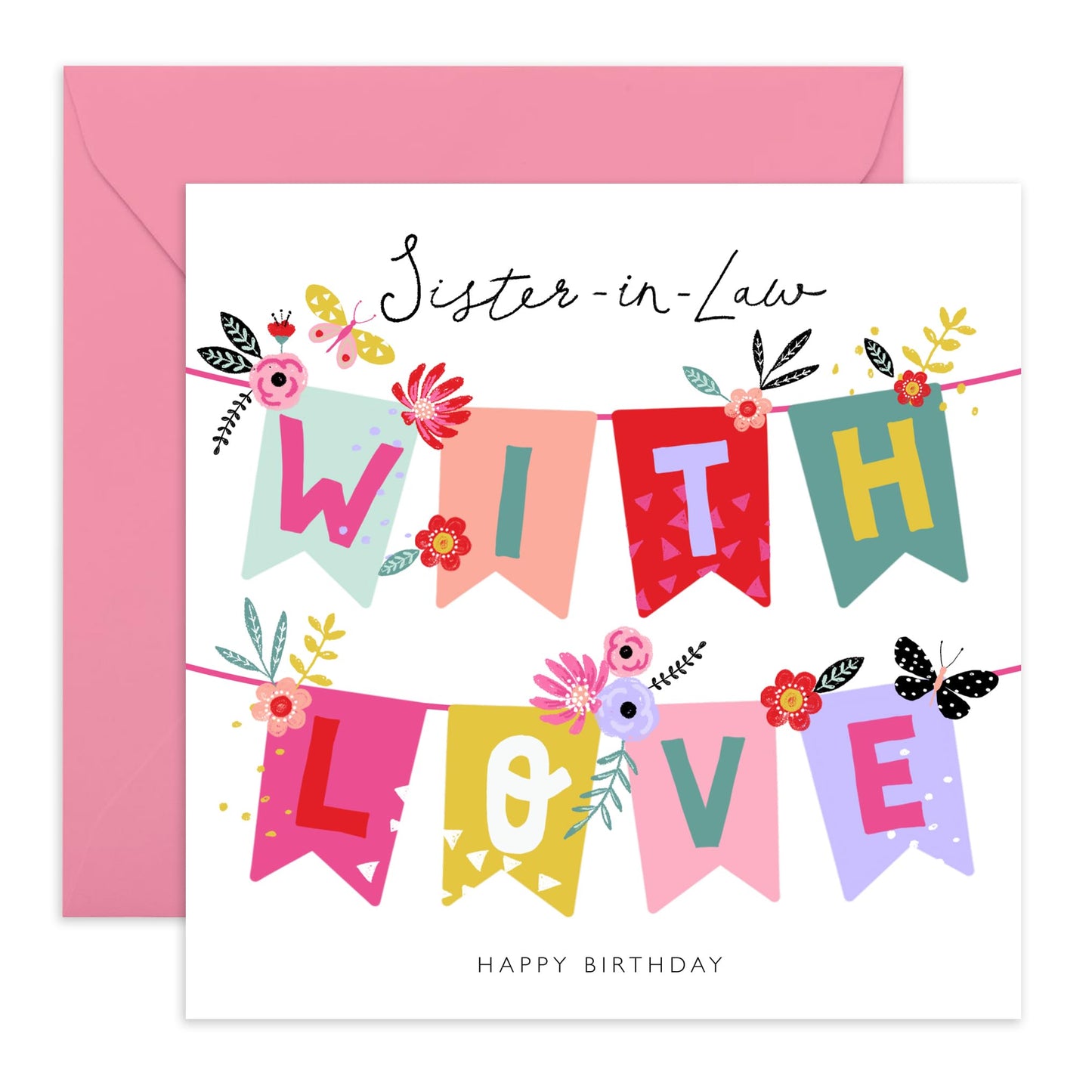 Sister In Law Birthday Cards For Women - Heartfelt Love Cards For Her - Sister-in-law Gifts Presents - Elegant Happy Birthday Greeting Cards And Envelopes - Comes With Stickers By Central 23