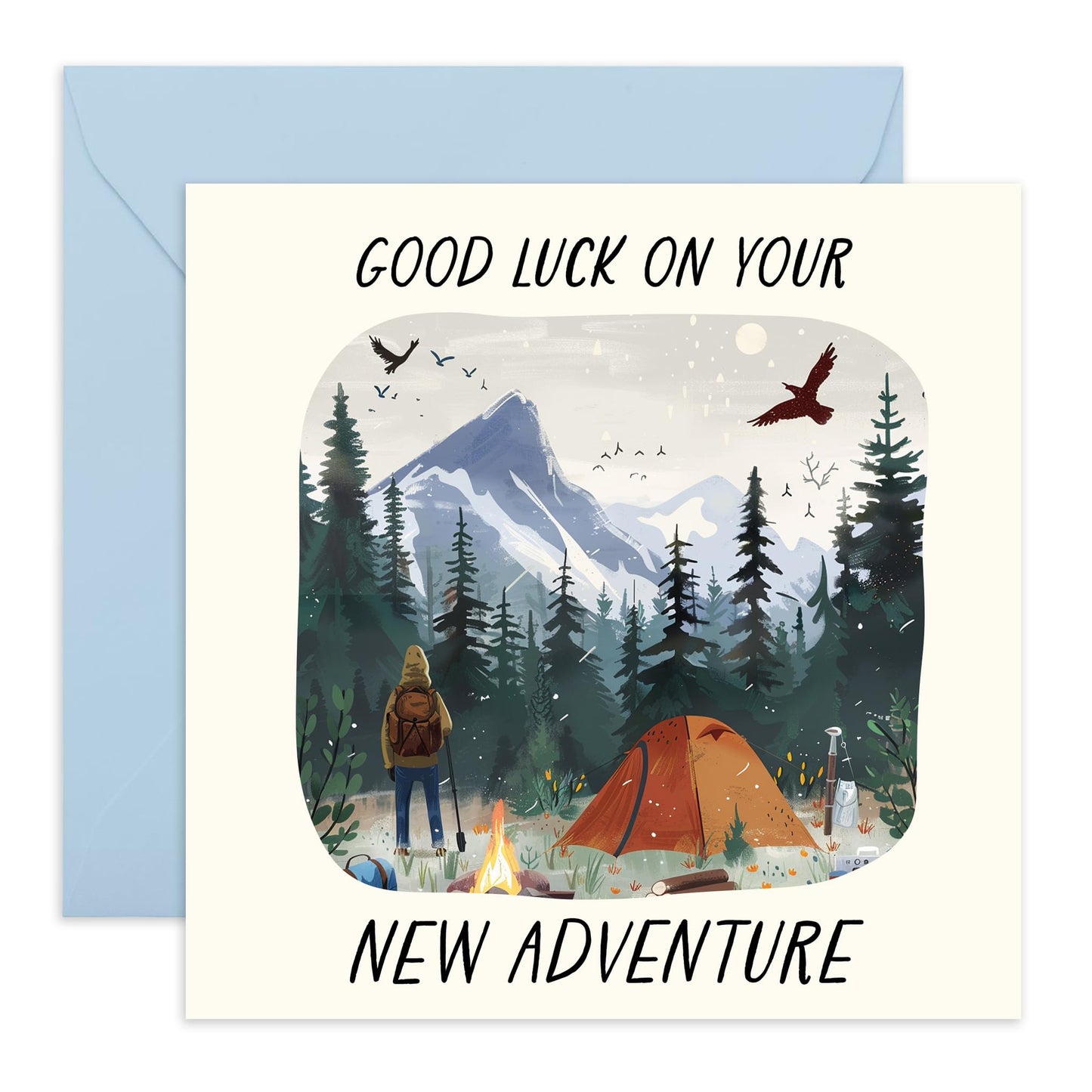 Good Luck Leaving Card - 'New Adventure' - Presents for Coworkers, Colleagues, Officemates, Buddies, Friend, Boss, Employee - See You Around - Comes with Fun Stickers