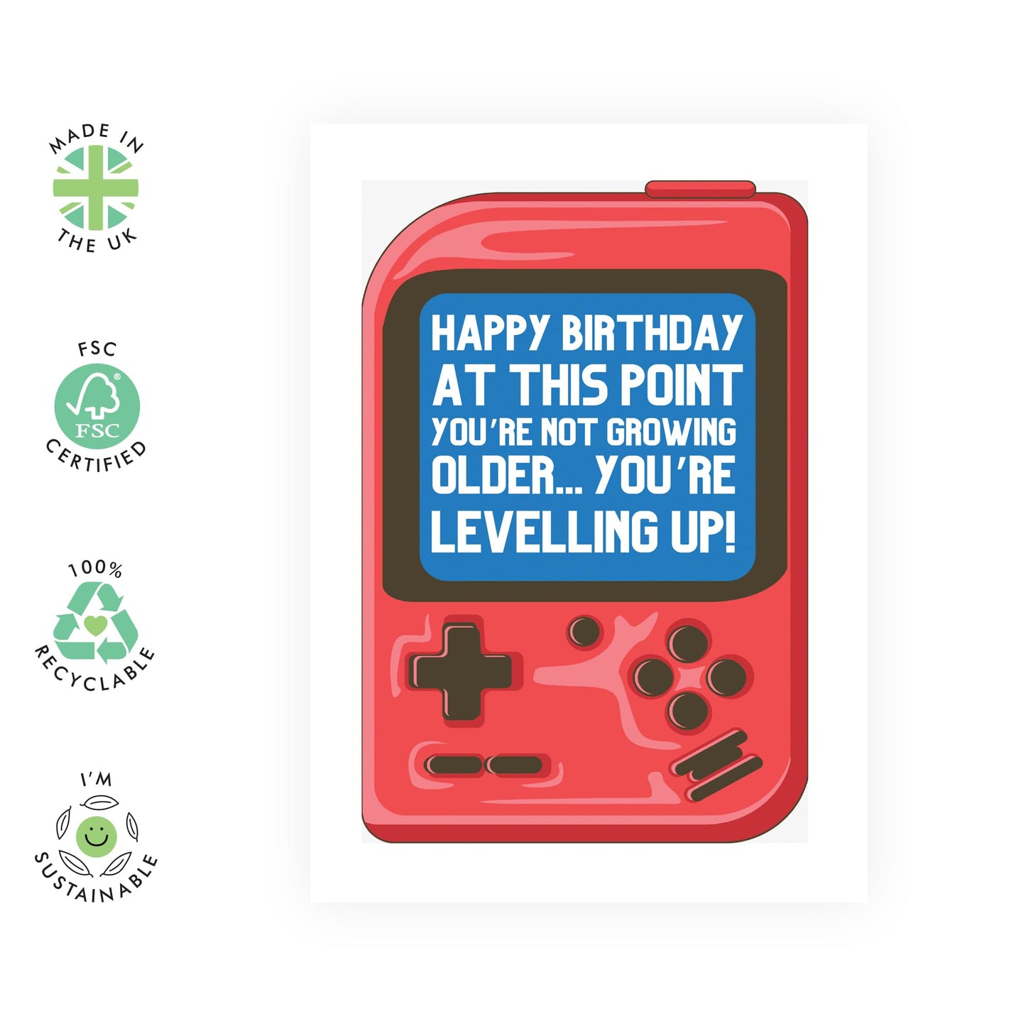 Encouraging Birthday Card - 'YOU'RE LEVELING UP' - Celebrate with a Fun Twist on Growing Older - Add a Positive and Uplifting Touch to Their Special Day - Includes Envelope and Stickers by Central 23