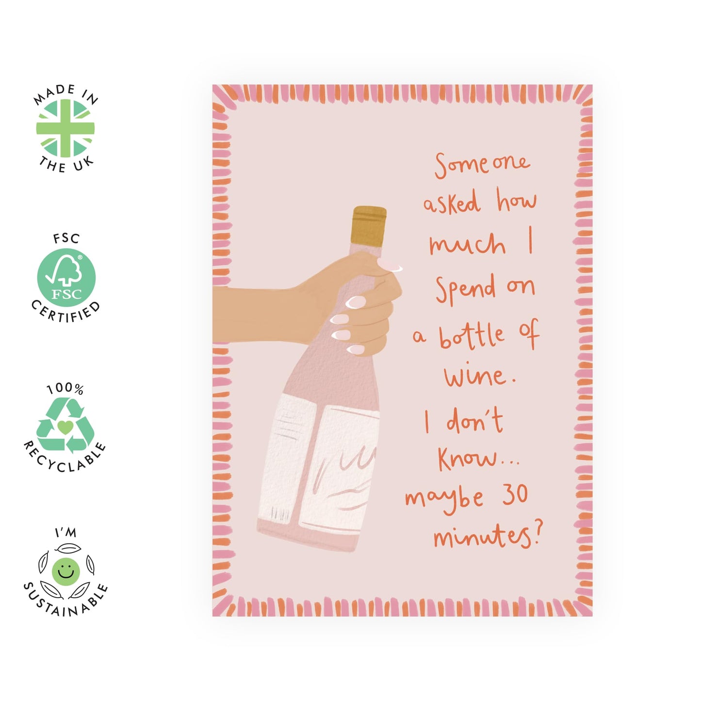 Funny Birthday Cards For Women - Bottle Of Wine - Sassy Raunchy Friendship Gifts For Friends Women Bff Bestfriend - Happy Birthday Cards For Her - Comes With Stickers By Central 23