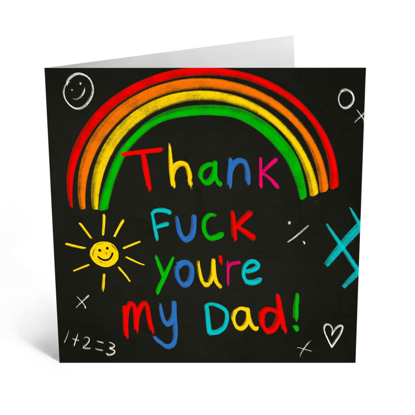 Central 23 Bold Greeting Card - 'THANK F**K YOU'RE MY DAD' - For Dads Daddy's Fathers - Funny Gift for Father’s Day or Any Occasion - Express Gratitude with a Humorous Twist - Comes with Stickers