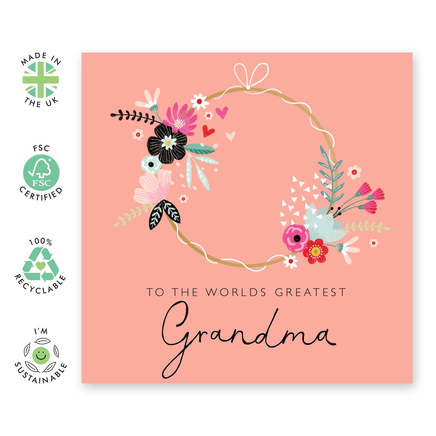 Nana Birthday Card - Worlds Greatest Grandma - Thank You Card For Grandma - Mother's Day Cards For Her - Grandma Gifts For Women - Comes With Stickers By Central 23