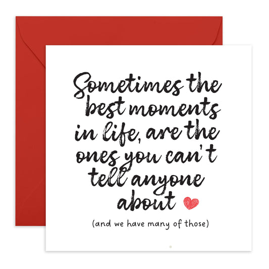Romantic Message Card - 'Sometimes Best Moments Are Quite' - Sweet Gift for Wife, Husband, Girlfriend, Boyfriend, Married Couples, Best Friend - These Moments - Comes with Fun Stickers