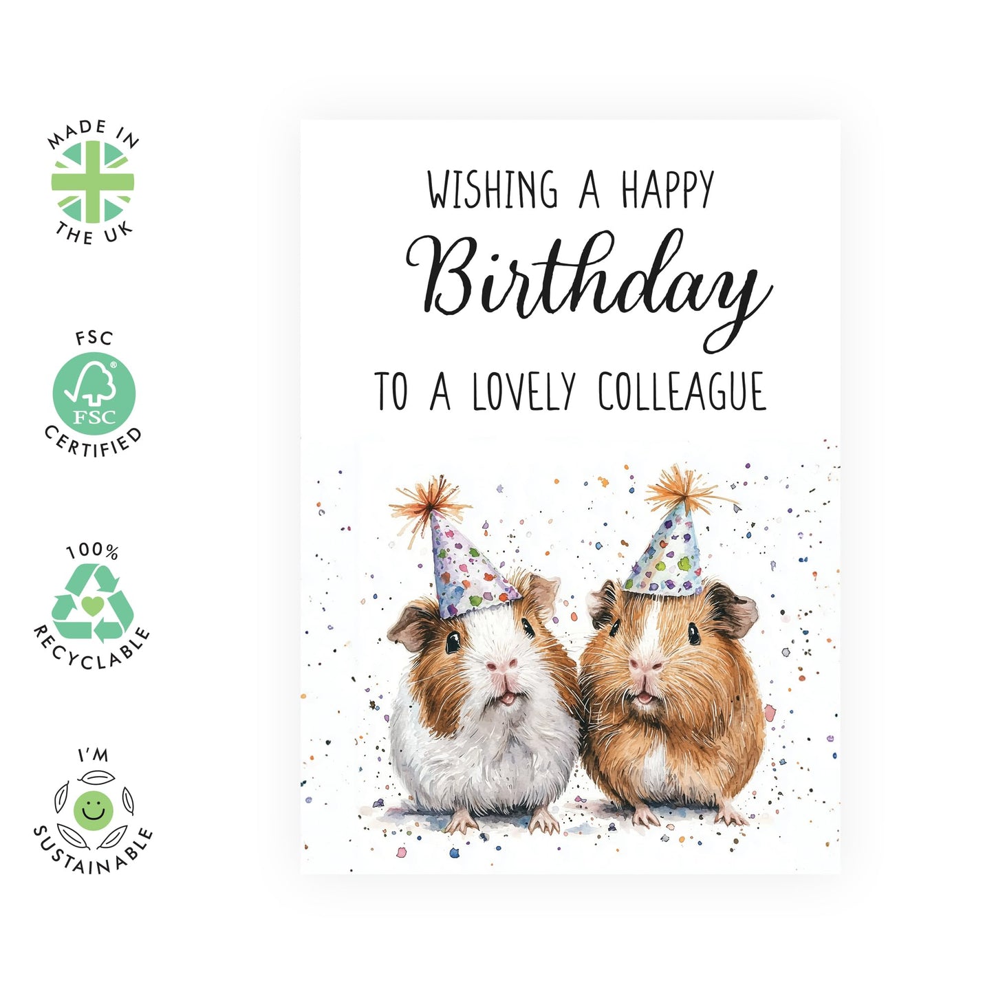 Cute Birthday Card - 'Birthday Colleague' - Gifts for Co-workers, Officemate, Partner, Friend, Him, Her - Warm Greetings- Comes with Fun Stickers