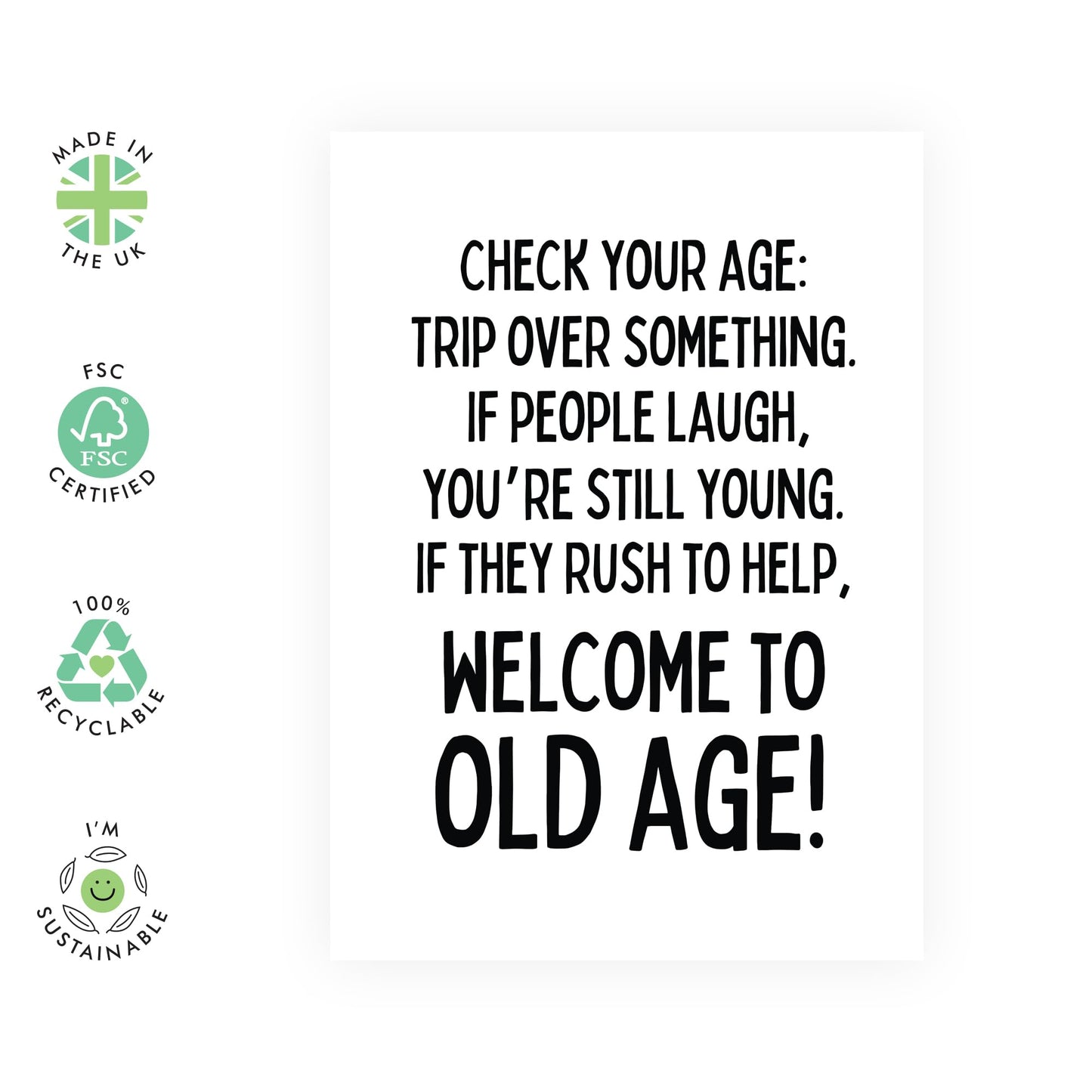 Funny Birthday Card - Trip Over Something - Humorous Birthday Cards For Men Women - For Mum Dad Nan Grandad 50th 60th 70th Birthday - Comes With Stickers - By Central 23