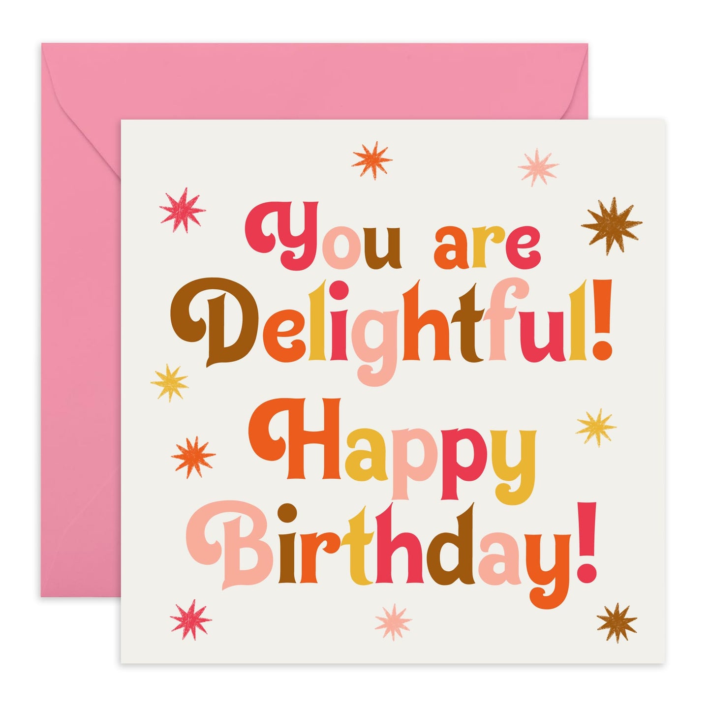 Charming Greeting Card - 'DELIGHTFUL BIRTHDAY' - Perfect for Celebrating Friends and Family with Joyful Wishes - A Lovely Way to Brighten Their Special Day - Comes With Stickers By Central 23