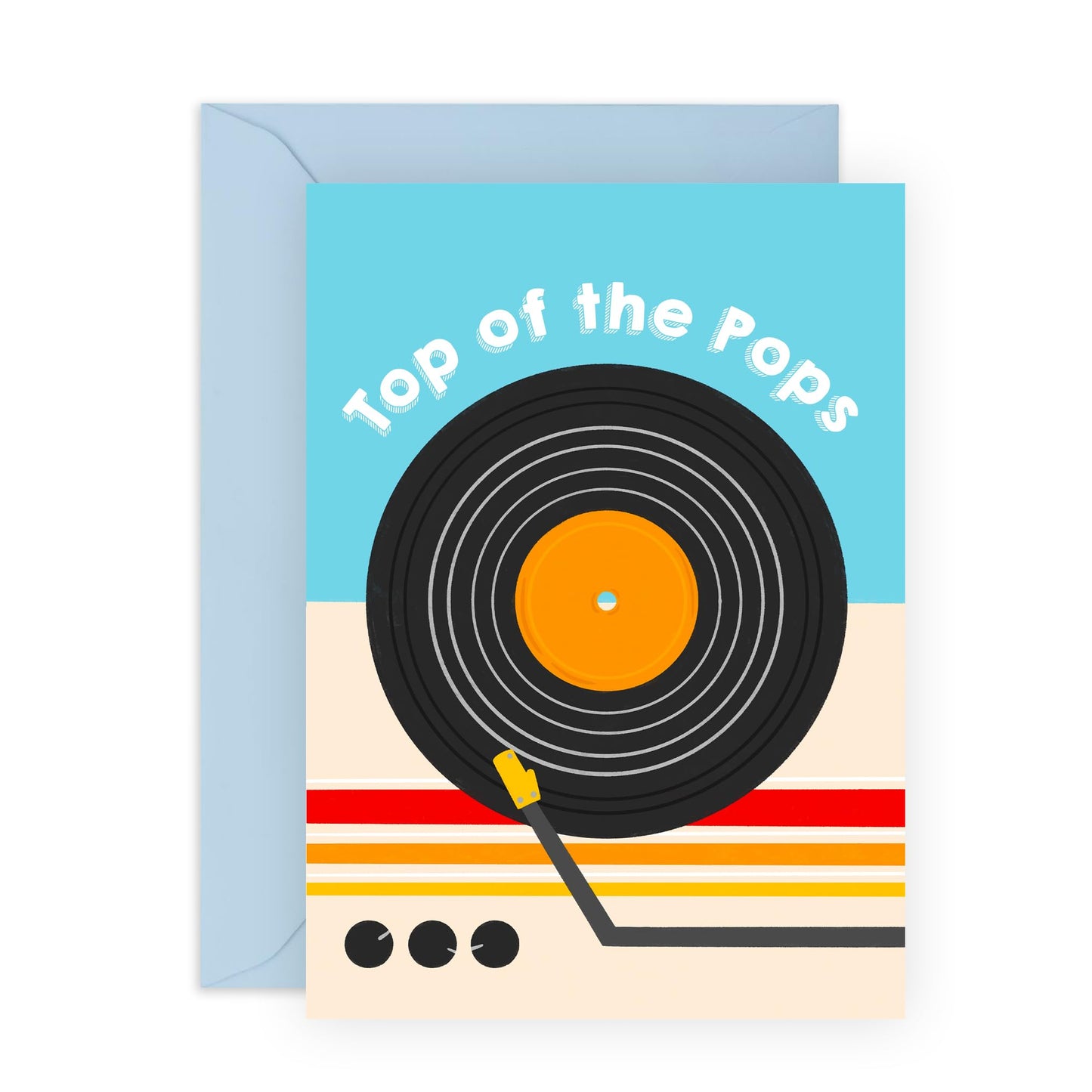 Greeting Card - 'TOP OF THE POPS VINYL' - For Dads, Pops, Fathers, Daddy's - Perfect for Music Lovers and Nostalgia Seekers - Ideal for Any Occasion or Just Because - Comes with Stickers by Central 23