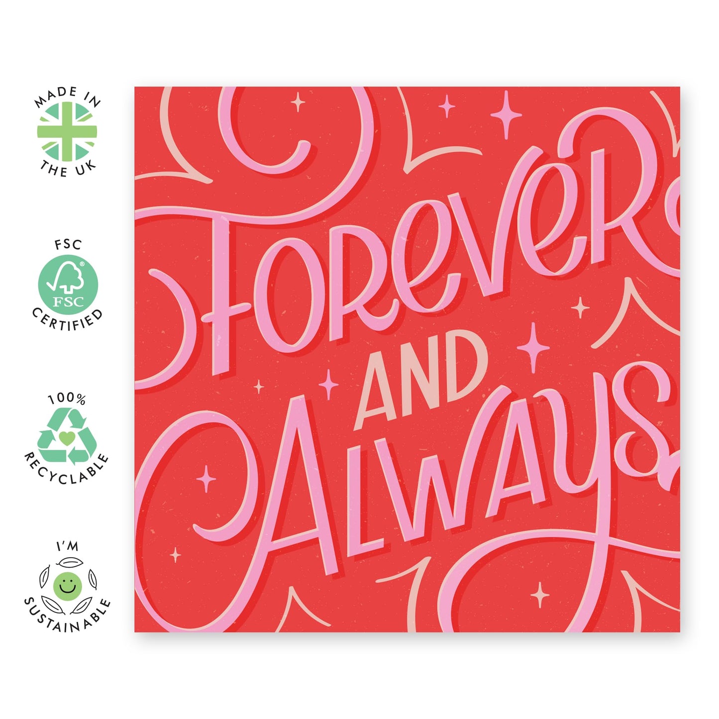 Anniversary Card - 'Forever' - For Boyfriend Girlfriend Wife Husband Fiance - Ideal for Anniversary Valentines or Just Because - Perfect Romantic Gift For Couples - Comes With Stickers By Central 23