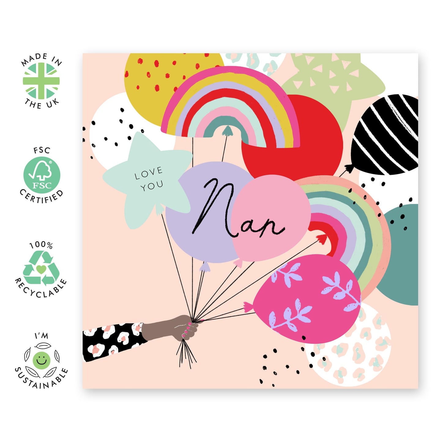 Grandma Birthday Card - Nanny Gifts For Her - Happy Birthday Card For Grandmother - Love Cards For Nan Birthday Card For Women - Valentines Mothers Day Flowers - Comes With Stickers By Central 23