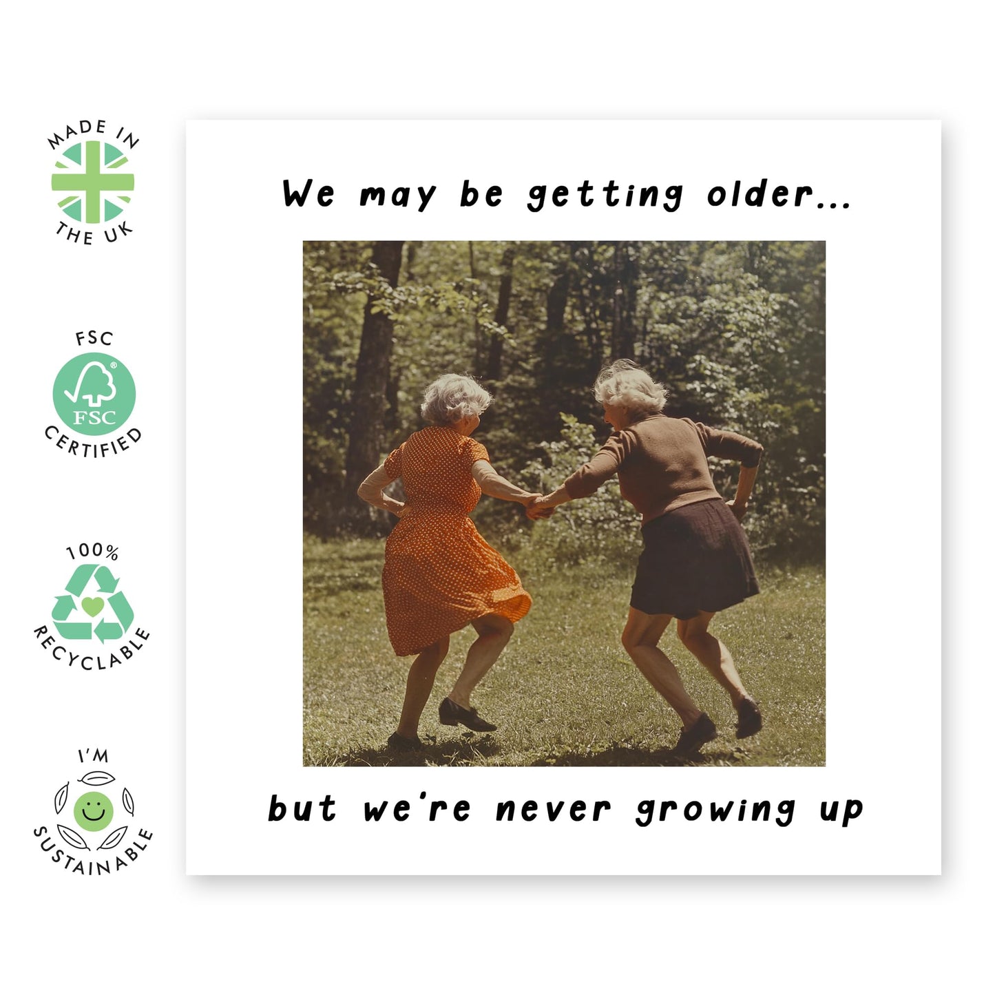 Funny Birthday Card Joke on Fun - 'Maybe Getting Older' - Gifts for Women, Her, Best Friend, Besties, Sister, BFF - Young At Heart - Comes with Fun Stickers