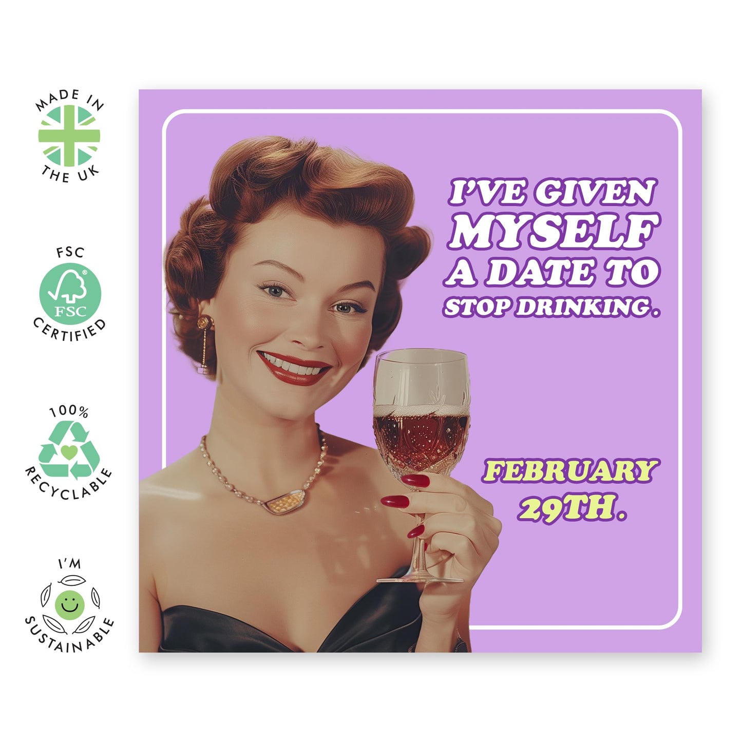 Birthday Cards For Ladies - Date To Stop Drinking - Women Birthday Gifts - Gifts For Sister Friend Mum Women - Best Friend Birthday Card - Comes With Fun Stickers By Central 23