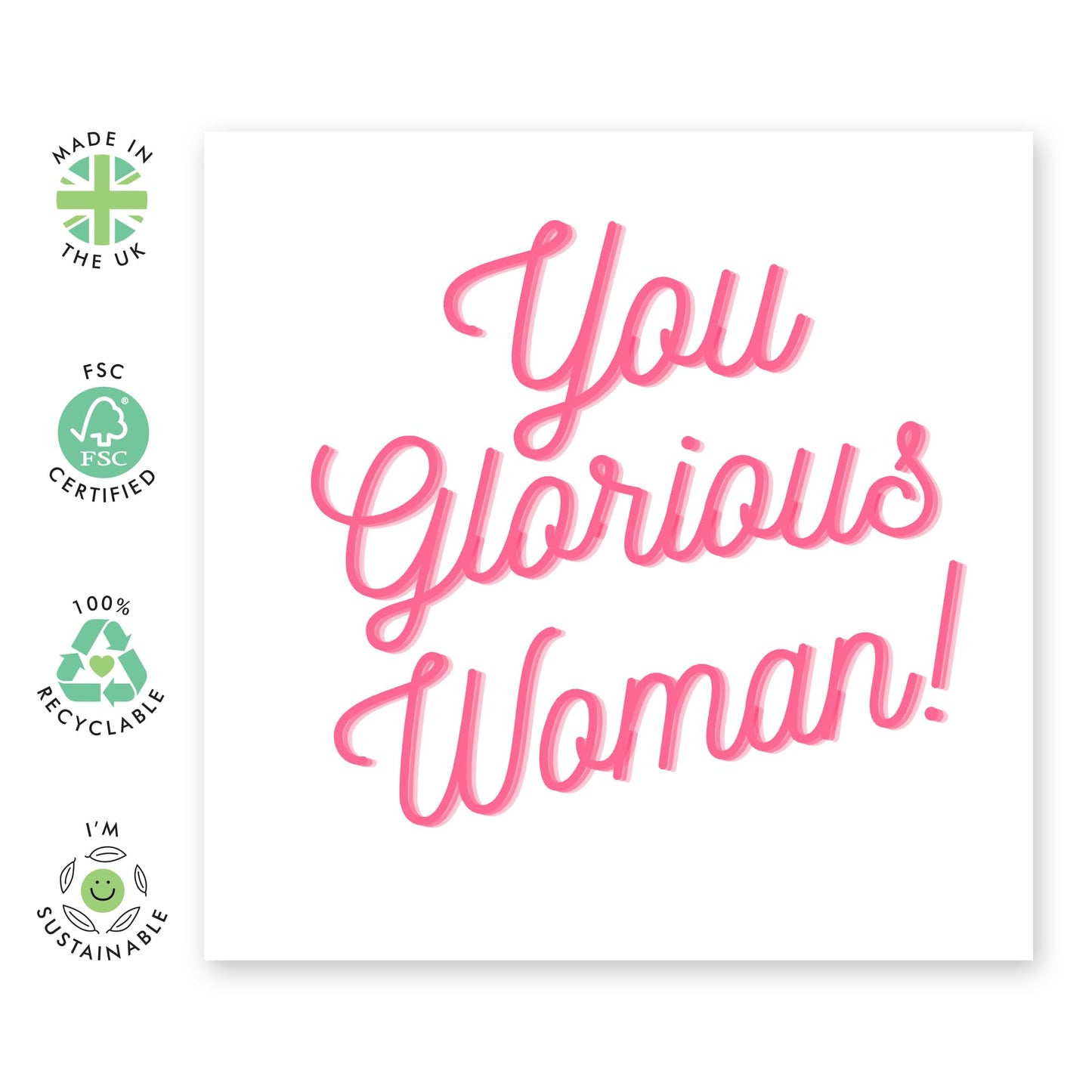 Affirmation Cards For Women - You Glorious Woman! - Wife Anniversary Card - Mum Birthday Card - Happy Mother's Day Cards - Gifts For Her Nan Aunt Best Friend - Comes With Stickers By Central 23