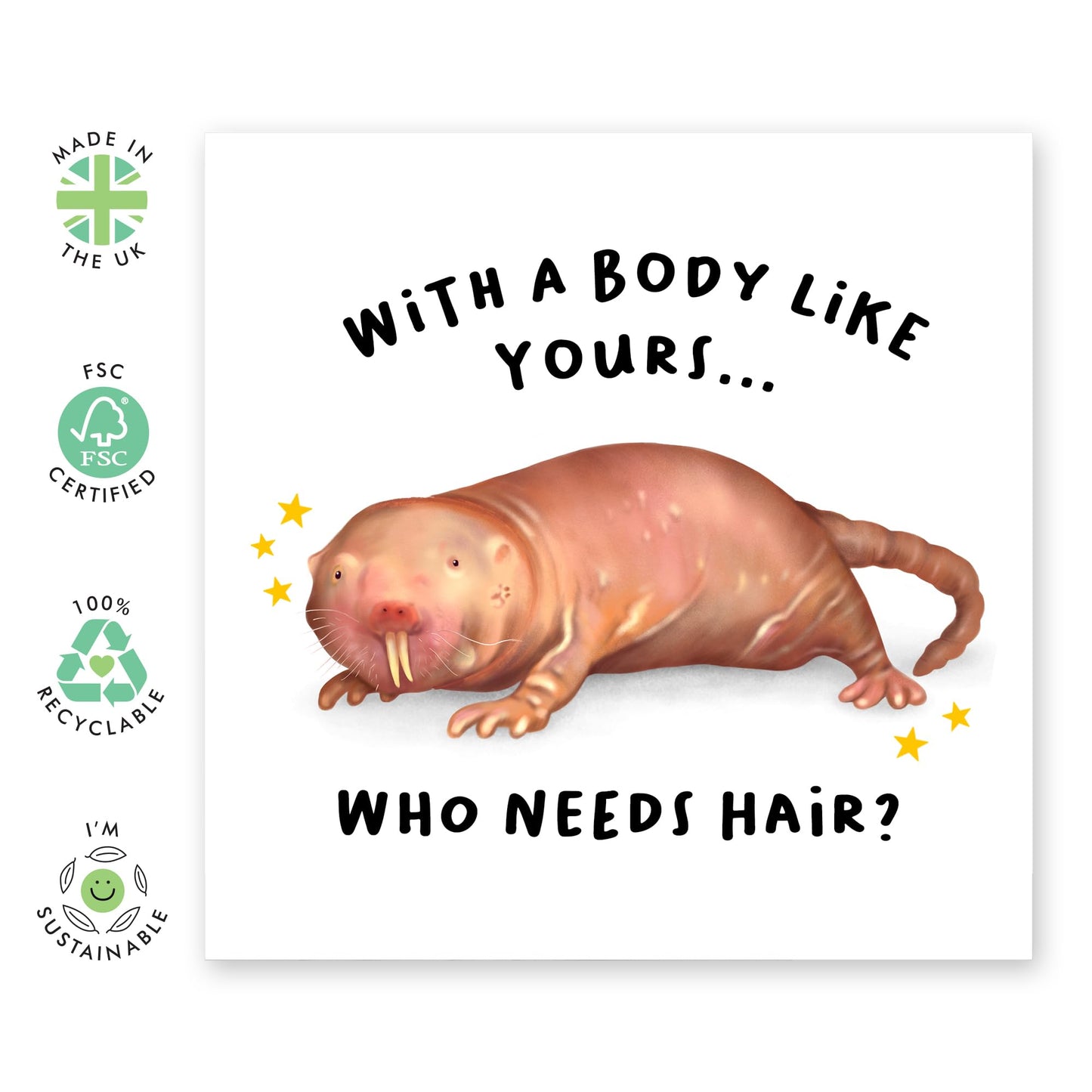Greeting Card - 'BODY LIKE YOURS' - Perfect for Celebrating Friends with a Fun and Playful Message - Ideal for Anyone Who Loves Humor and Lightheartedness - Comes With Stickers By Central 23