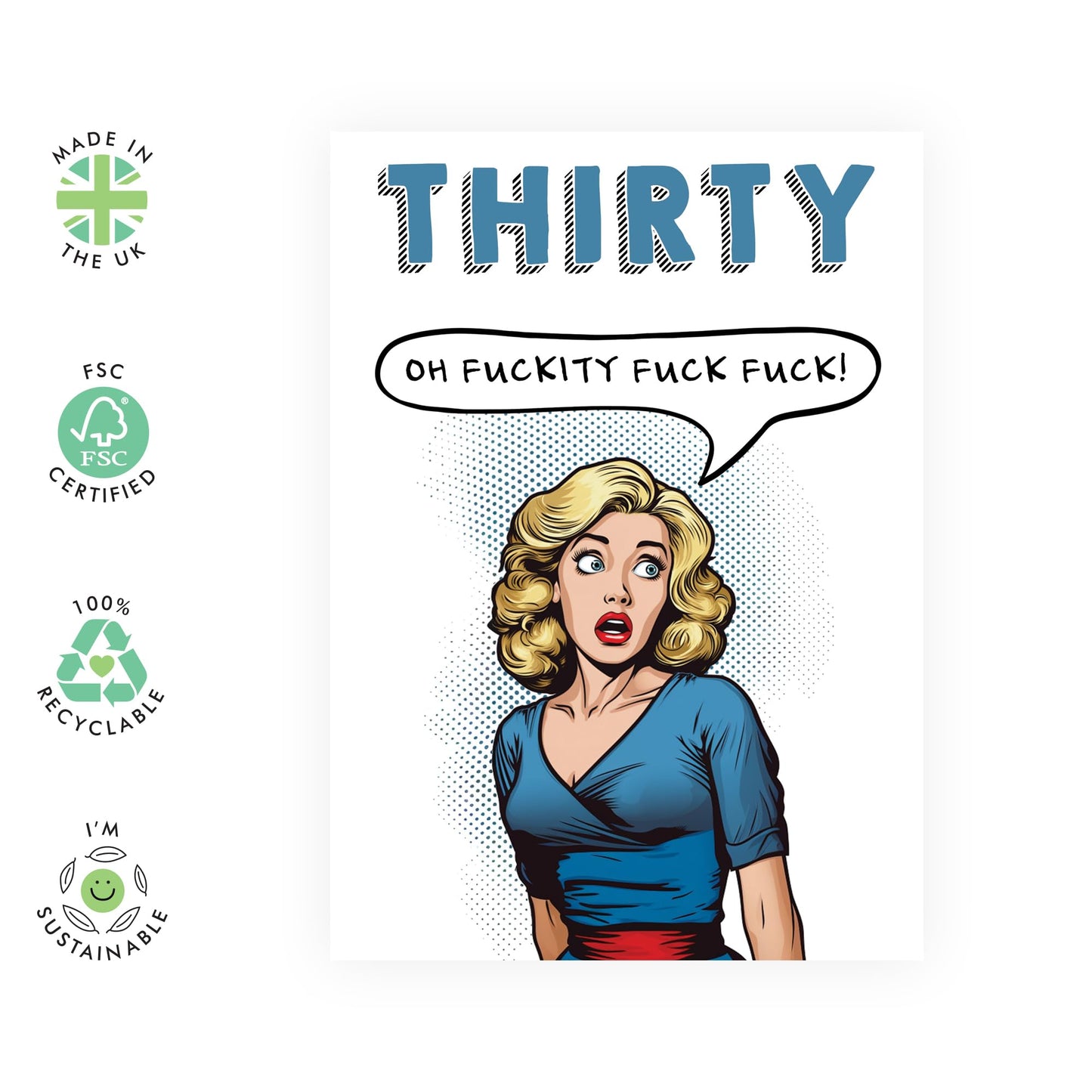 30th Birthday Card For Women - Thirty Year Old - Thirtieth Birthday Cards For Her - Best Friend Birthday Card Female - Gifts For Sister Daughter Wife Aunt - Comes With Fun Stickers - By Central 23