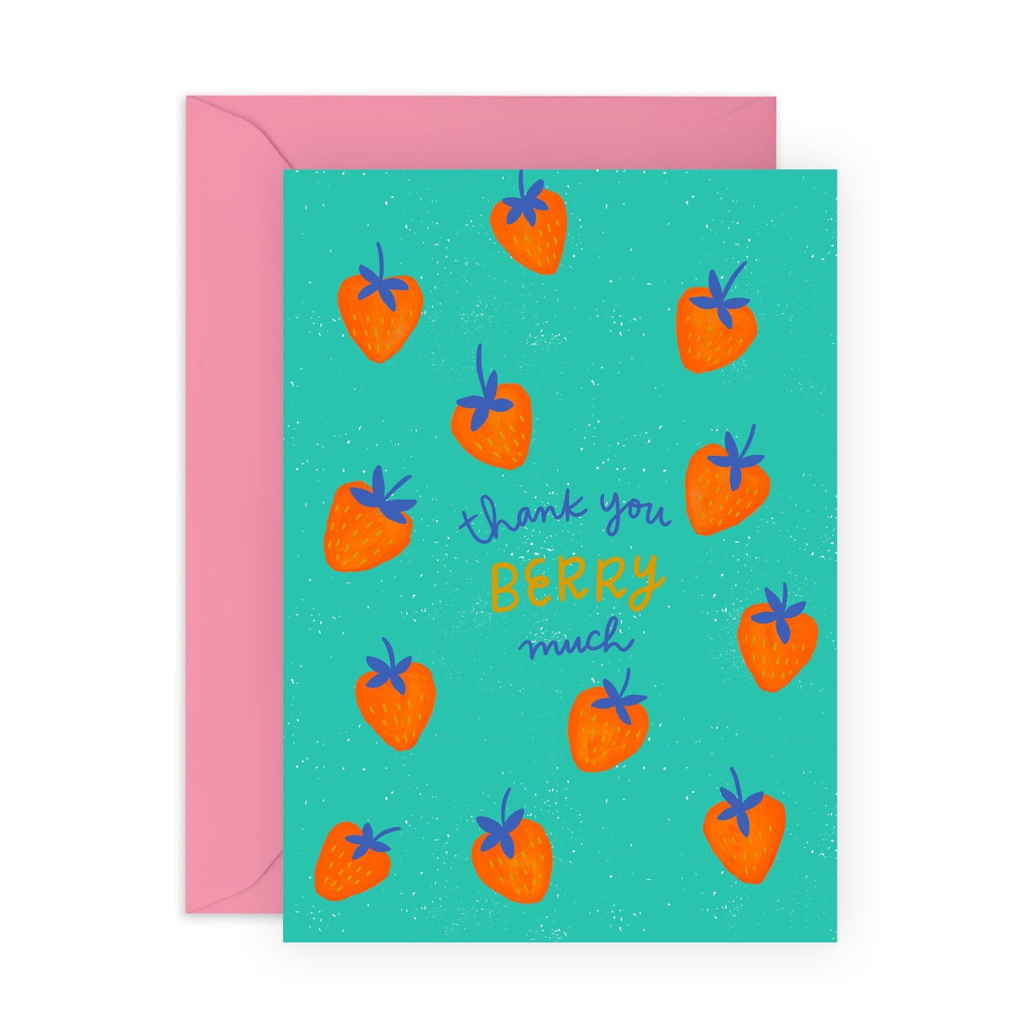 Thank You Card For Women - Thank You Berry Much - Cute Thank You Cards For Mum Wife Friend - Gratitude Appreciation For Friendship - Comes With Stickers - By Central 23