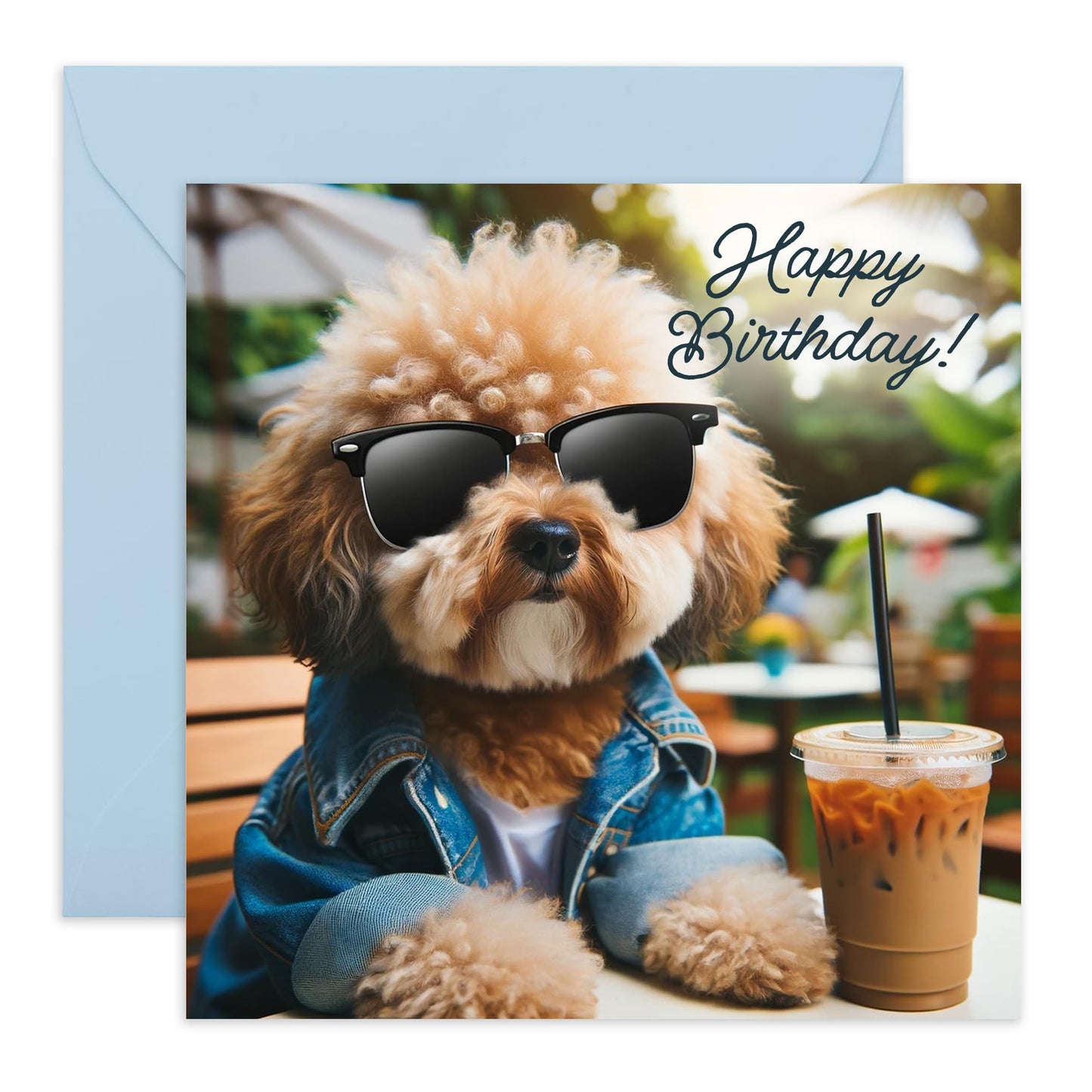 Birthday Greeting Card - 'BIRTHDAY COFFEE DOG' - Ideal for Dog Lovers Who Appreciate a Caffeinated Twist - Perfect for Adding a Heartwarming Touch to a Special Day - Comes With Stickers By Central 23