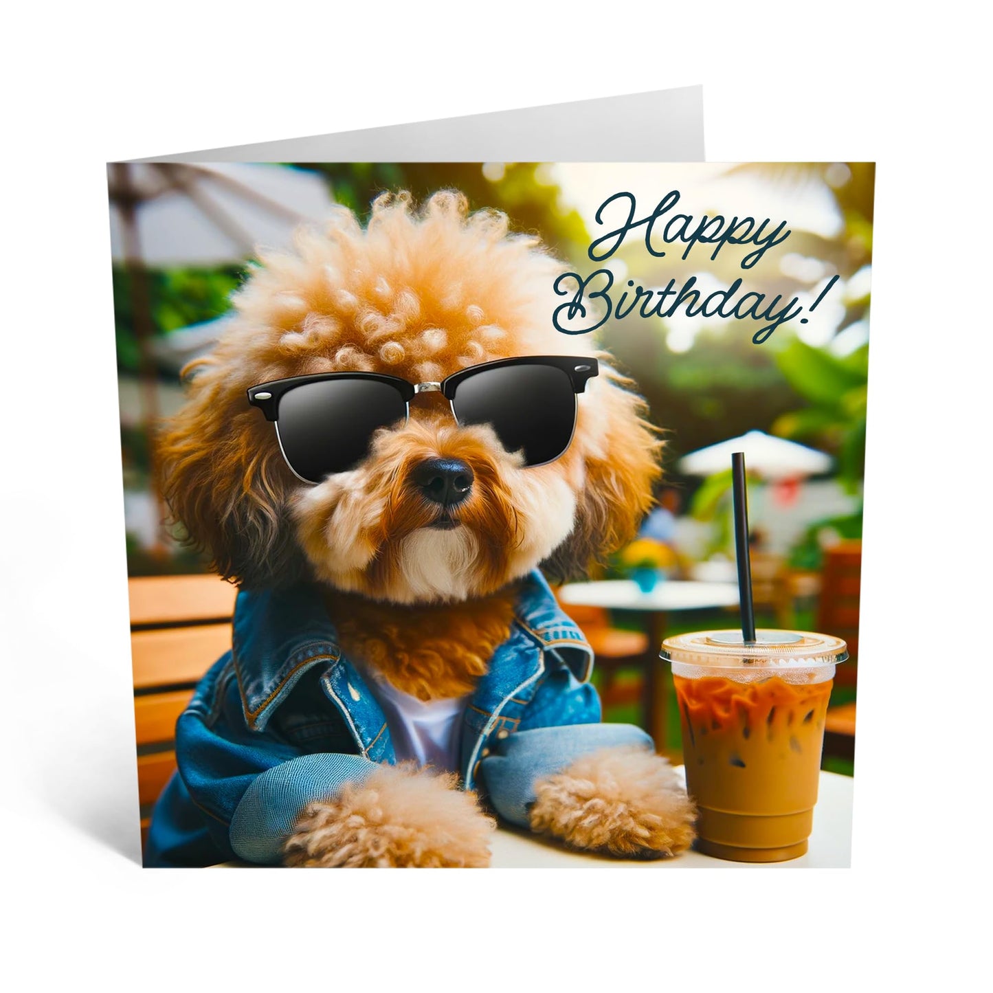 Birthday Greeting Card - 'BIRTHDAY COFFEE DOG' - Ideal for Dog Lovers Who Appreciate a Caffeinated Twist - Perfect for Adding a Heartwarming Touch to a Special Day - Comes With Stickers By Central 23