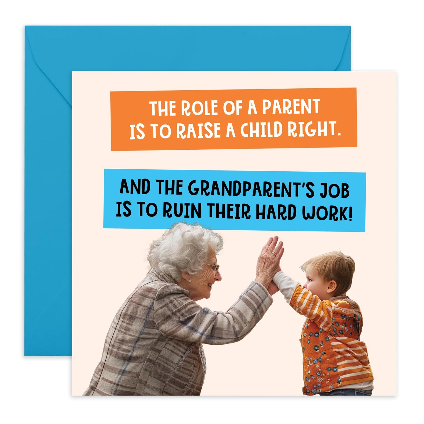 Grandma Birthday Card - Grandparents Job - Funny Greeting Cards For Gran, Nana, Granny, Mum, Mummy, Her, Women, Ladies from Grandson or Granddaughetr - Humoroues Mothers Day Card-Comes With Stickers