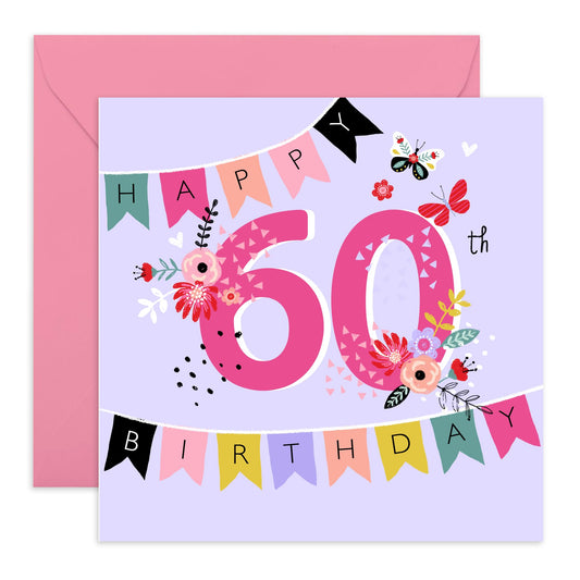 Nan Birthday Card - 60th Birthday Card For Women - Milestone Cards For Aunt Wife Grandma - Happy Sixtieth Birthday Card For Her - Sixty Year Old Gifts For Mum - Comes With Fun Stickers By Central 23