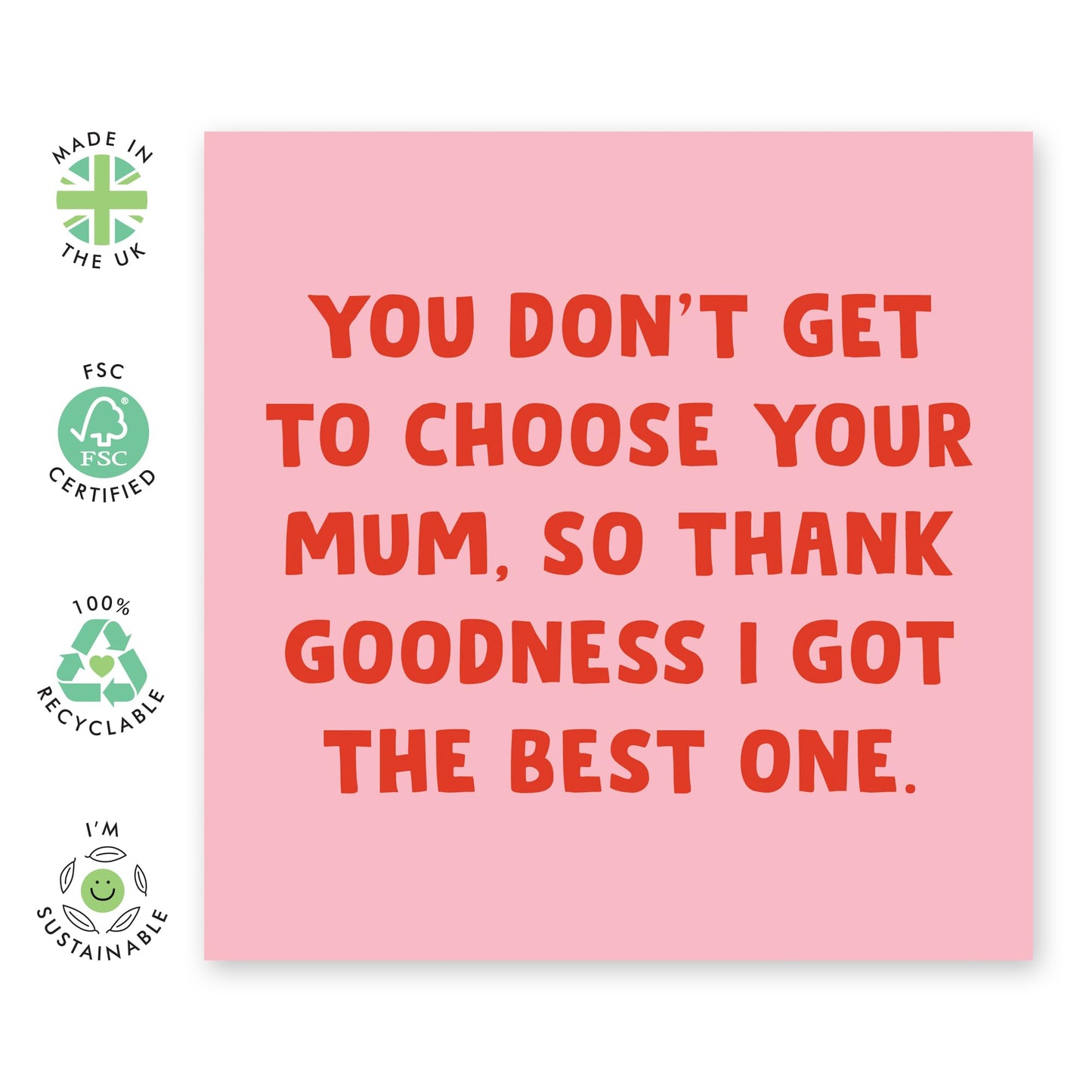 Funny Mum Greeting Card - 'Thank Goodness' - Birthday Card Gifts For Mum, Mama, Mummy, Mam, Her, Women, Ladies from Family - Heartfelt and Humorous Mothers Day Card - Comes with Fun Stickers