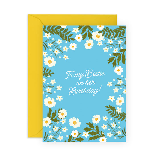 Best Friend Birthday Card - To My Bestie On Her Birthday - Bestie Birthday Cards For Women - Friendship Gifts For Him Her BFF Bestfriend - Comes With Fun Stickers By Central 23
