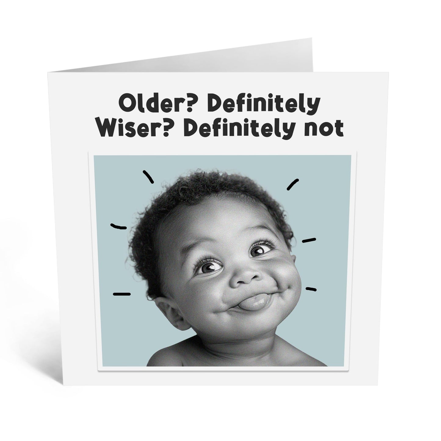 Greeting Card - 'OLDER WISER BABY BOY' - Perfect for Celebrating a Milestone with a Playful Design - Ideal for Adding a Touch of Humor and Joy to a Special Birthday - Comes With Stickers By Central 23