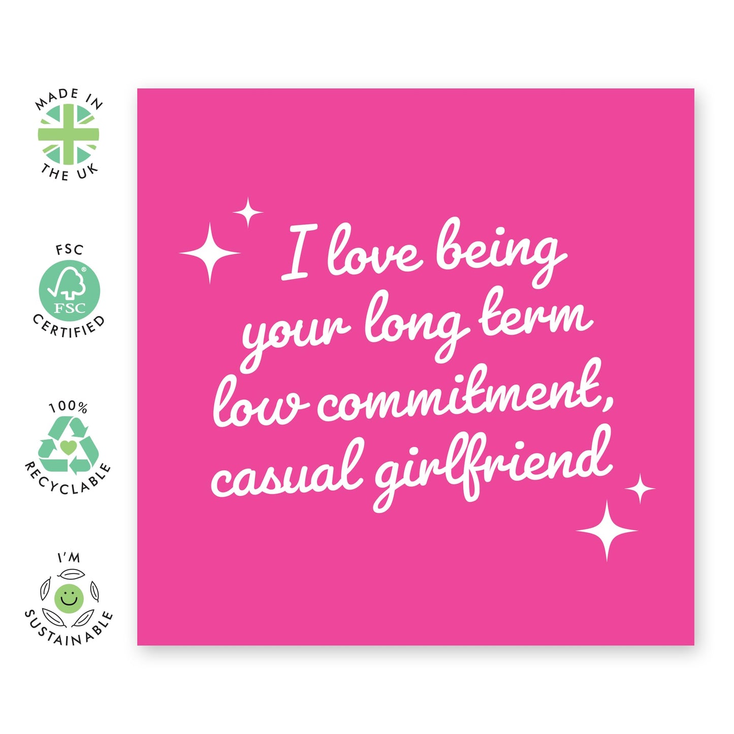 Girlfriend Anniversary Card - Gay Lesbian LGBTQ - Long Term Low Commitment - Best Friend Birthday Card For Her Women - Sweet Greeting Cards For Partner - Comes With Fun Stickers By Central 23