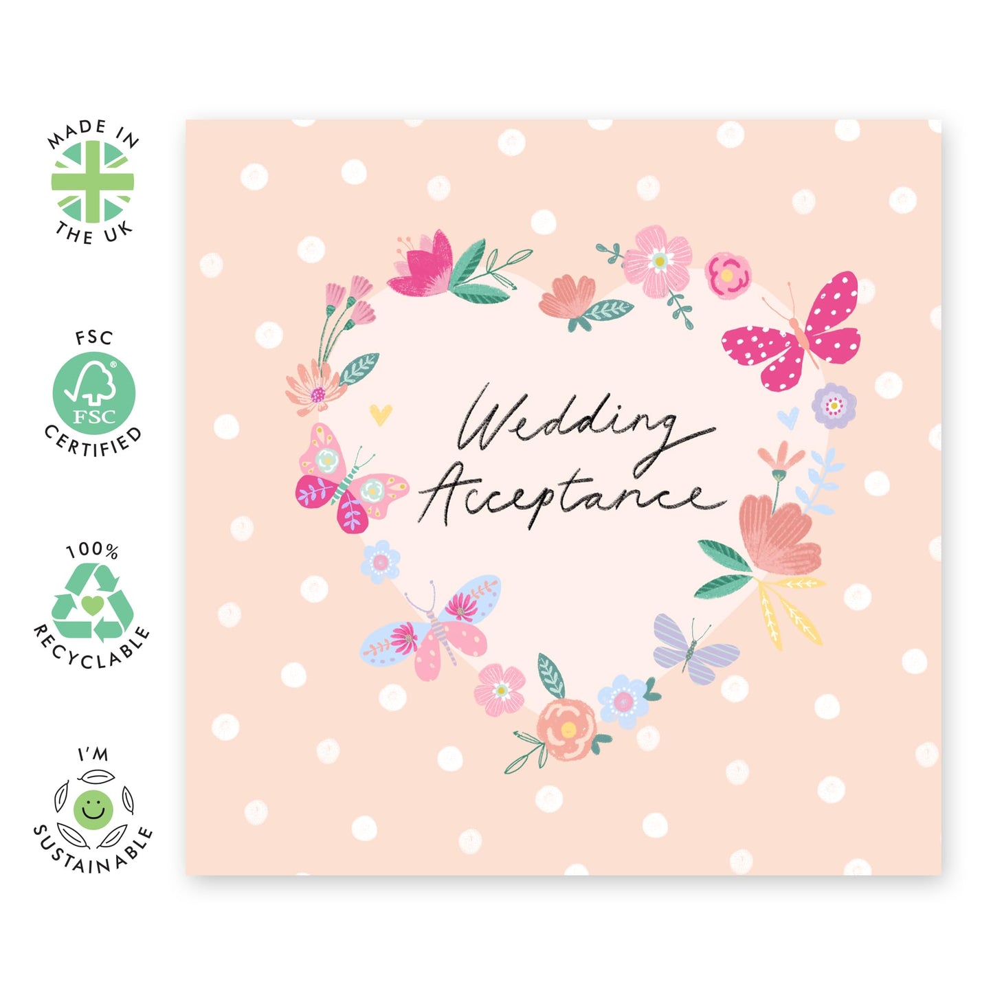 Wedding Acceptance Card For Women Men - Heart Wedding Acceptance - Floral Card For Guest - Rsvp Reply Card For Friends - Wedding Invitations From Groom Bride - Comes With Fun Stickers By Central 23