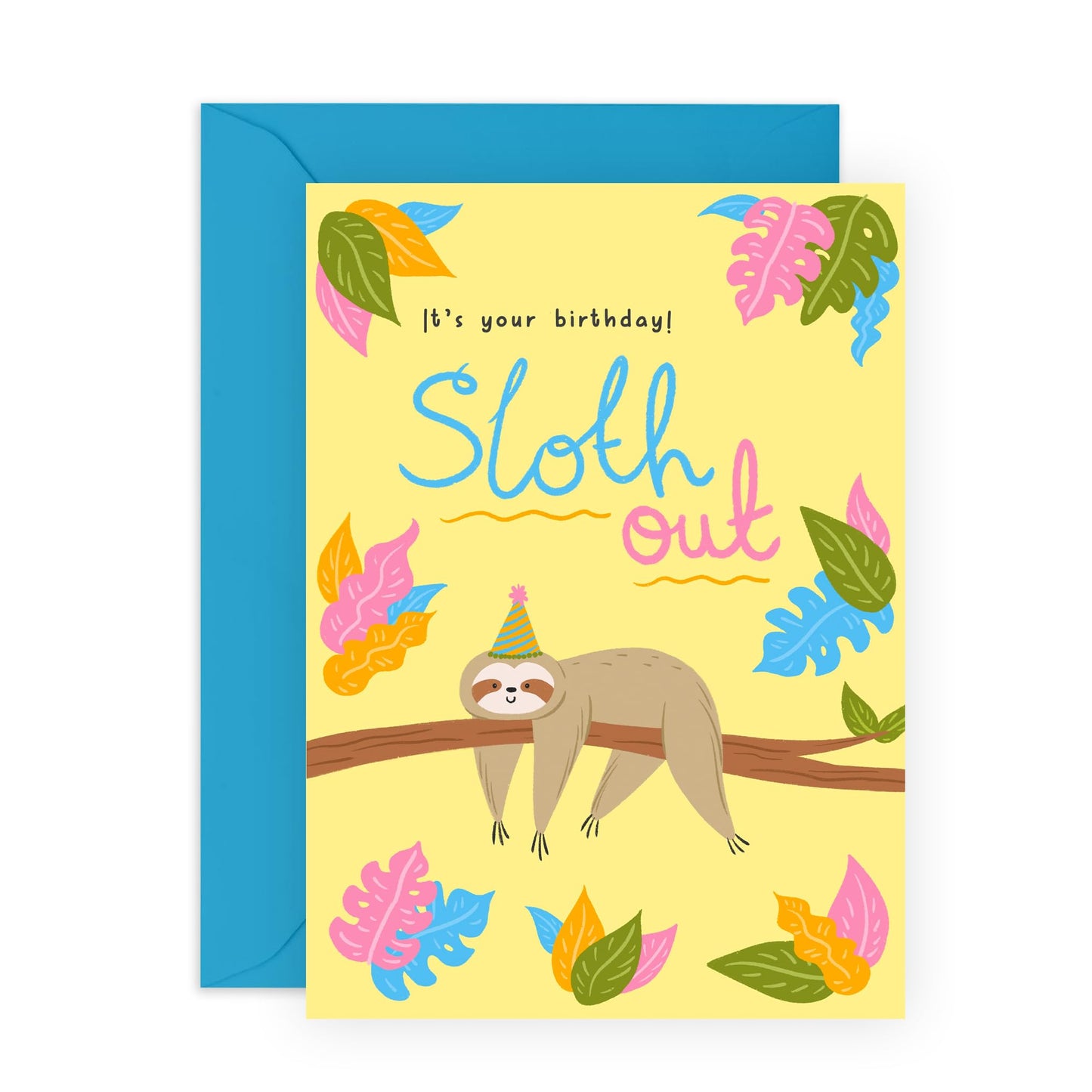 Birthday Cards For Him Her - Birthday Sloth Out - Birthday Cards For Mum Dad - Boys Girls - Gift From Friend - Greeting Cards For Sister Brother - Comes With Stickers - By Central 23