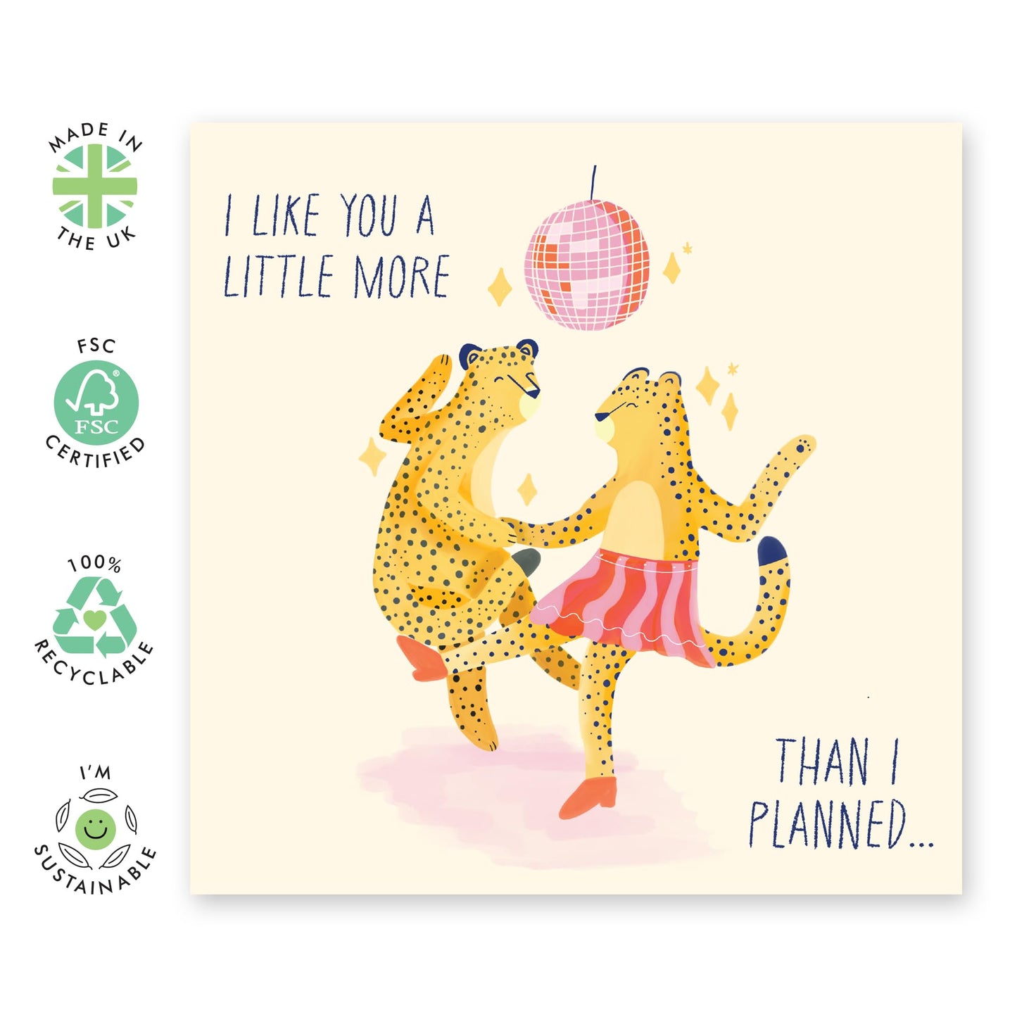 I Like You Card For Special Friend - Valentine Card For Girlfriend Boyfriend - I Like You A Little More Than I Planned - Sweet Cheesy I Love You Gifts For Him Her - Comes With Stickers By Central 23