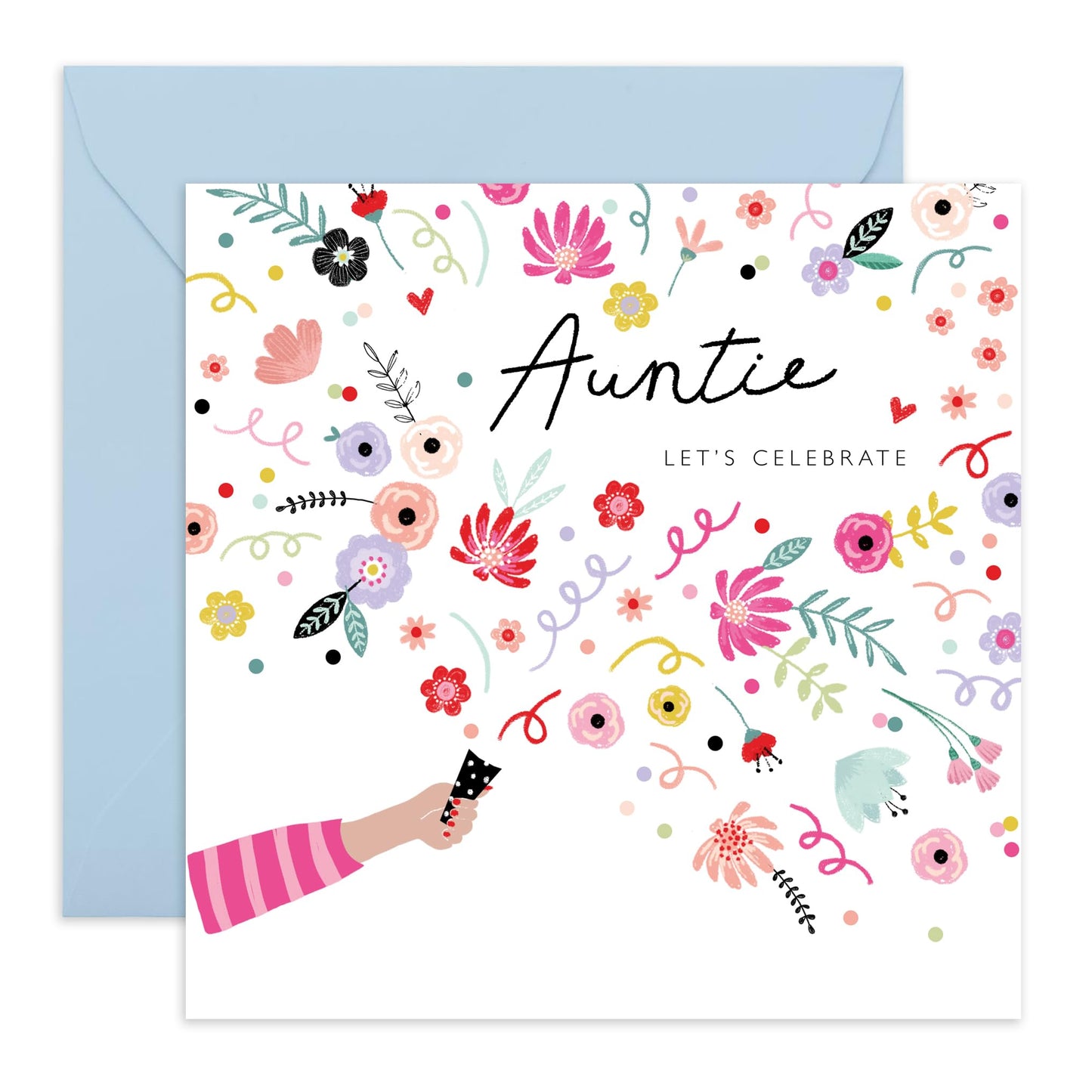 Auntie Birthday Card For Her - Let's Celebrate - Mother's Day Card For Aunt - Thank You Cards And Envelopes - Gifts For Her Women Female Tia Aunty - Comes With Stickers By Central 23