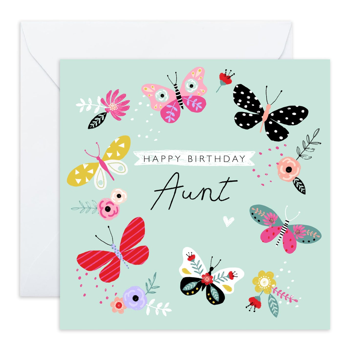 Happy Birthday Card For Aunt - Aunt Butterflies - Birthday Aunty Greeting Card - Gift From Niece Nephew - Greeting Cards Her - Heartfelt Gift For Women Tia - Comes With Fun Stickers - By Central 23