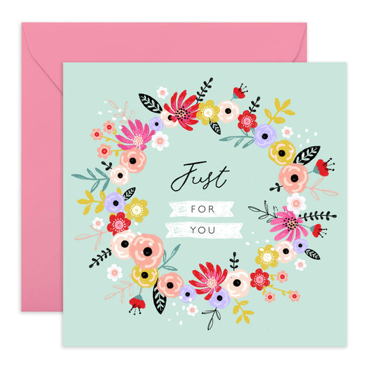 Floral Birthday Card For Friend - Blank Card With Envelope - Just For You Flowers - Sweet All Occasion Greeting Card For Her Sister Mum Nan Aunt - Comes With Stickers By Central 23
