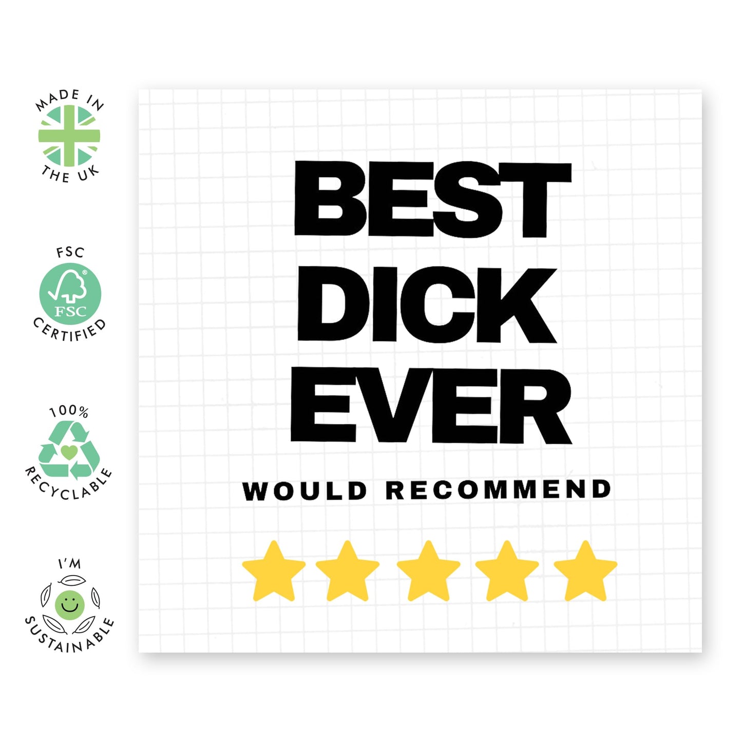 Funny Anniversary Card For Husband - Best D*ck Ever, Would Recommend - Valentine's Day Cards For Boyfriend Partner Him - Cheeky Gifts For Men - Comes With Stickers By Central 23