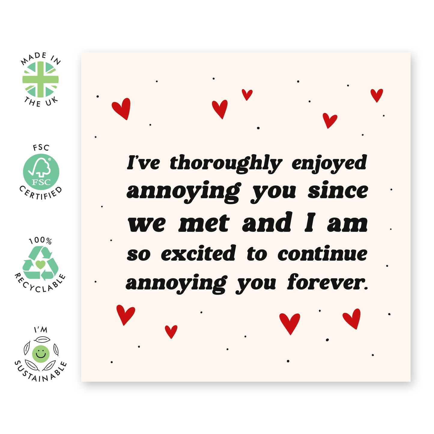 Valentines Card For Boyfriend Girlfriend Couples - I Love Annoying You - Birthday Card For Adult Men Women - Anniversary Card For Him - For Husband Wife - Comes With Stickers By Central 23