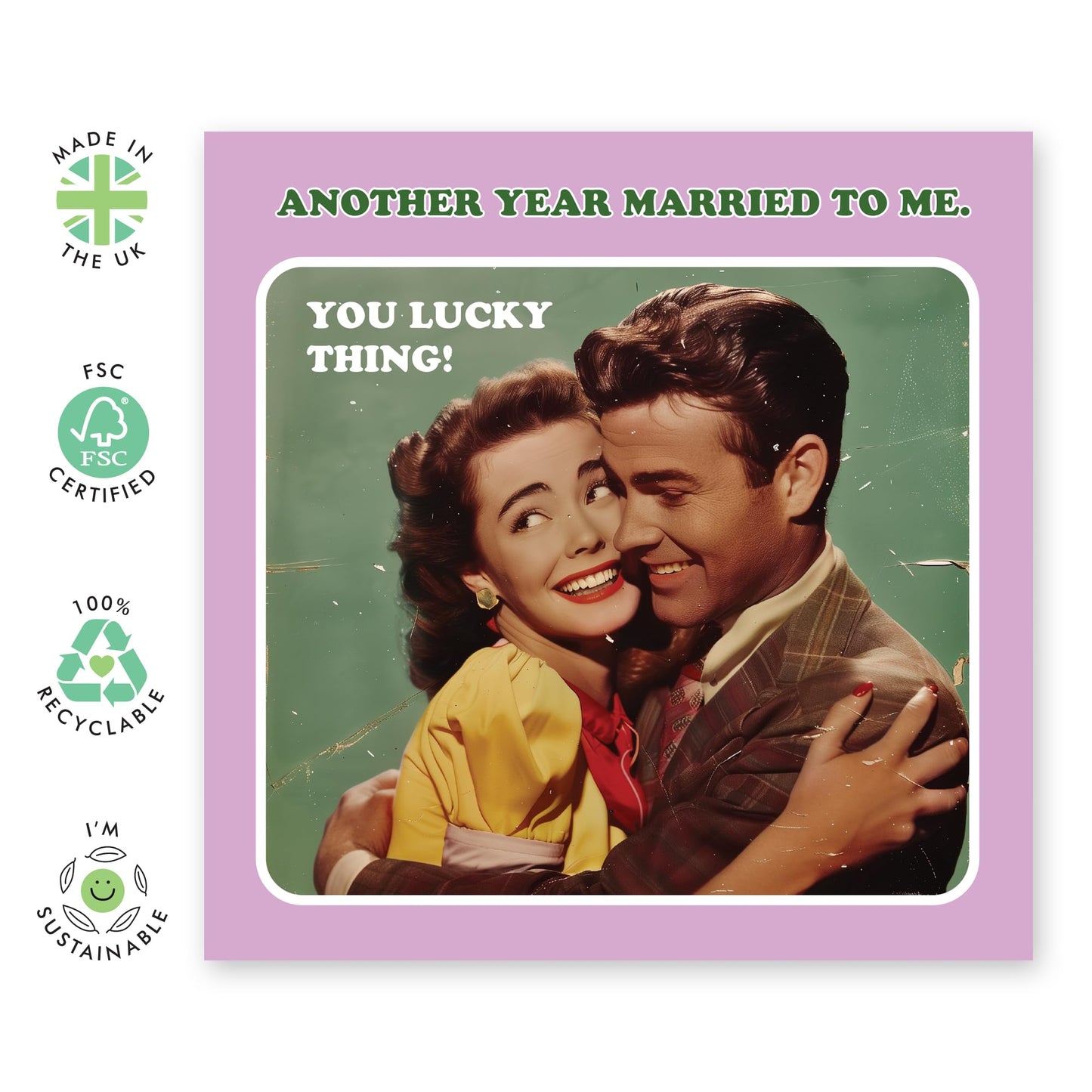 Anniversary Card For Her - Another Year Married To Me - Birthday Card Men Women - For Husband Wife - Wedding Anniversary Card For Couples - Comes With Fun Stickers By Central 23