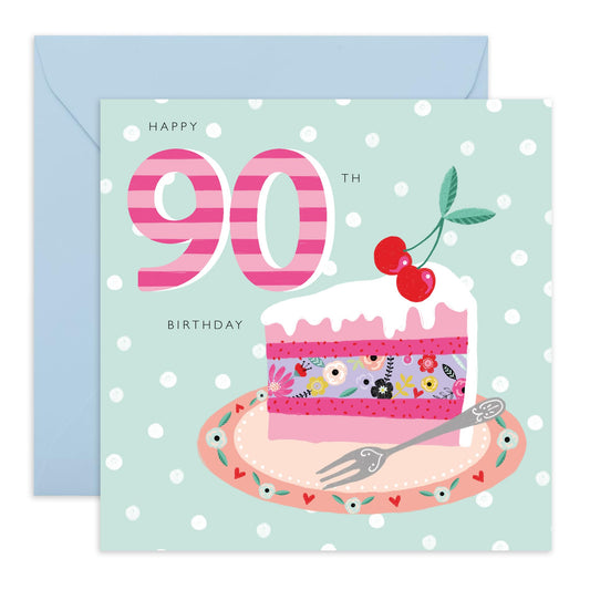 Nan Birthday Card For Her - Age Ninety - 90th Birthday Cards For Women - Gifts For Her Aunt Mum Grandma - Ninety Year Old - Comes With Fun Stickers - By Central 23