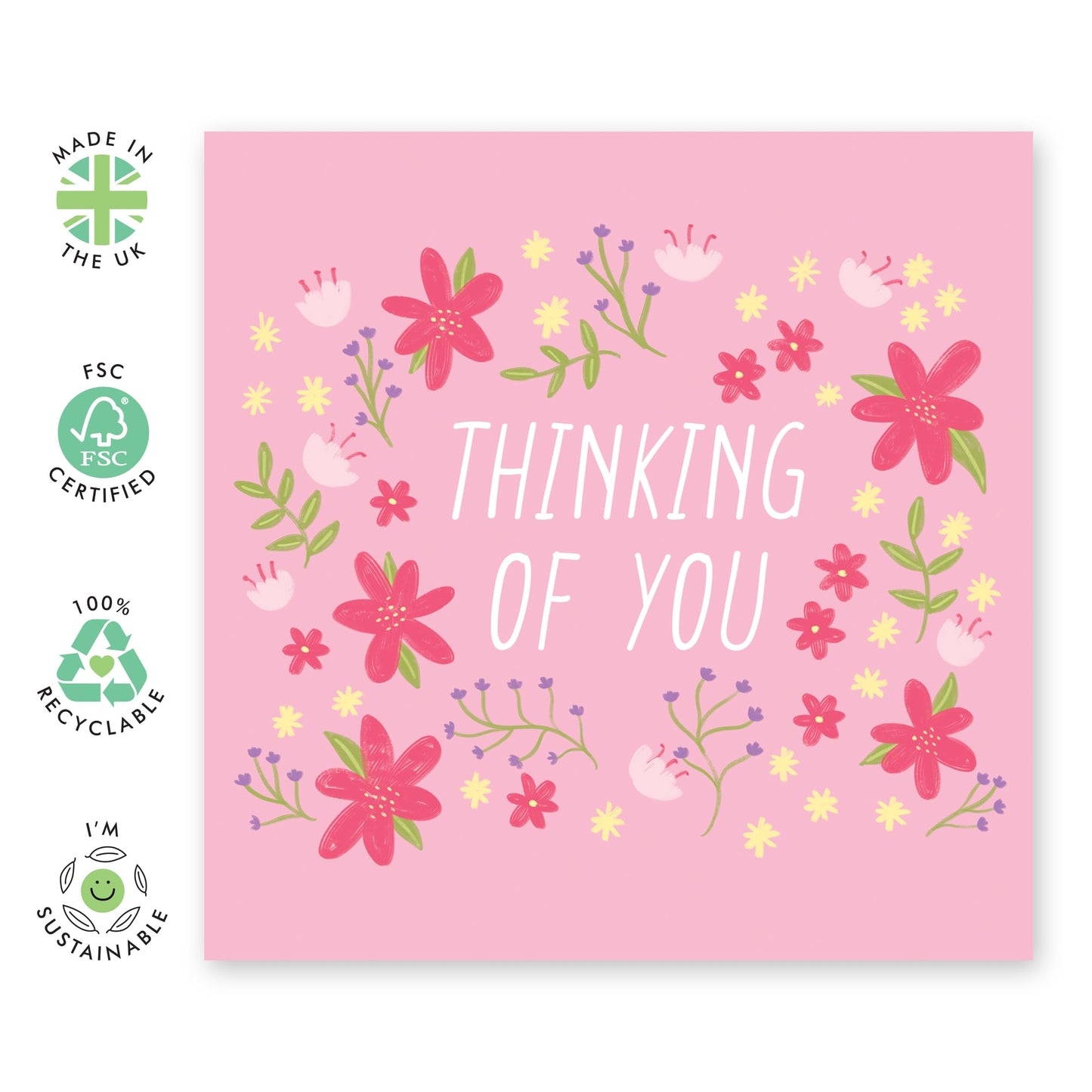 Thinking Of You Greeting Cards For Women - Floral Thank You Cards For Mum Daughter Sister Nan - I Love You Greeting Cards For Grandma Grandad Grandparents - Comes With Cute Stickers By Central 23