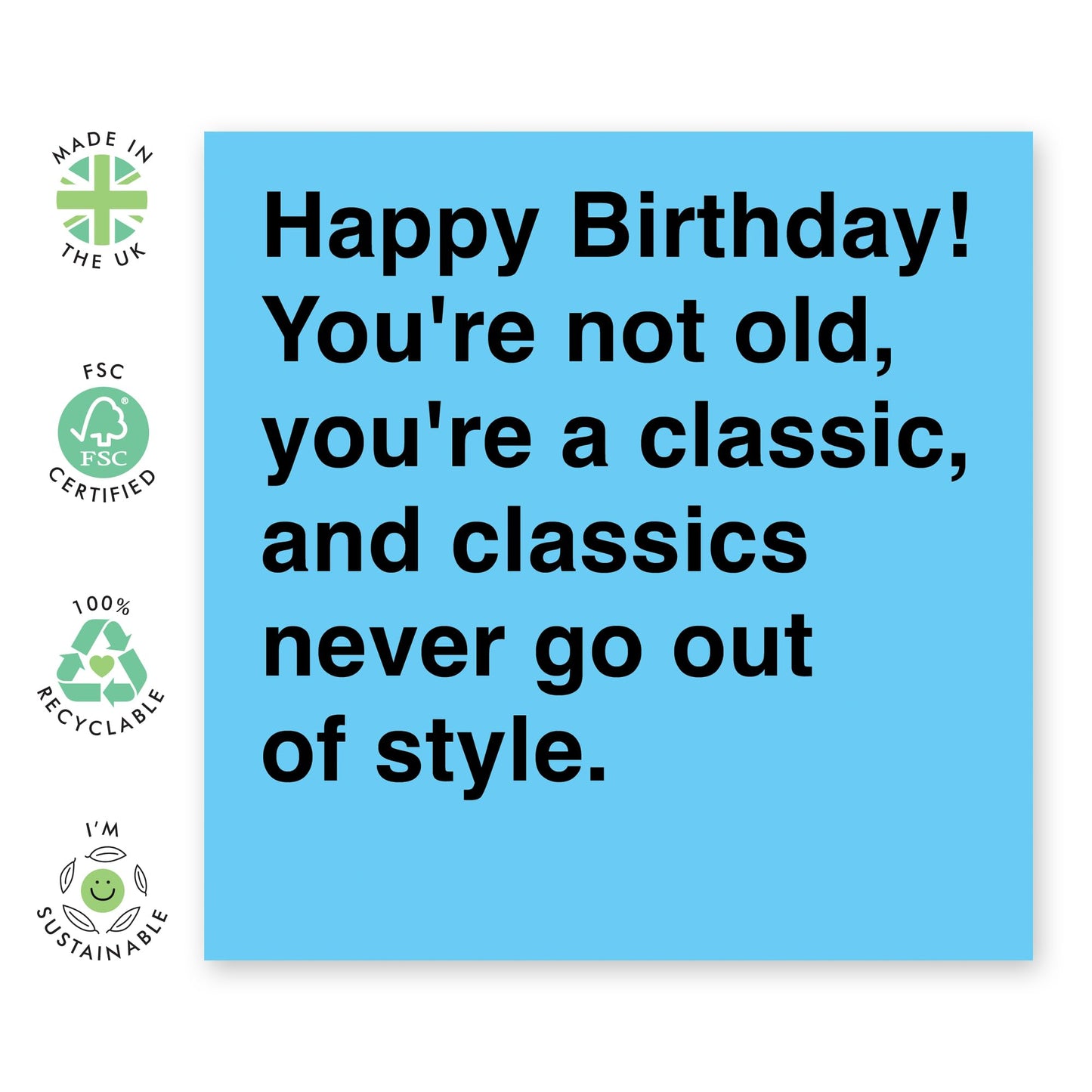 60th Birthday Cards For Men - You're Not Old, You're A Classic - Dad Birthday Card - Grandpa Birthday Cards - Gifts For Him Adult Husband Uncle - Comes With Stickers And Envelopes By Central 23