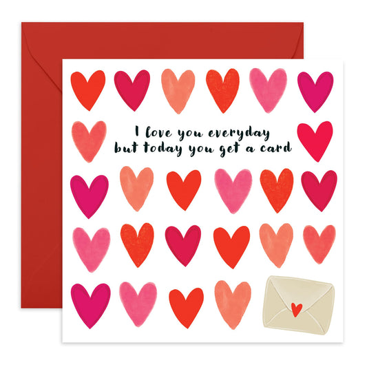 Anniversary Cards For Wife - Husband Birthday Card - I Love You Everyday But Today You Get A Card - Valentine Cards For Him - Appreciation Romantic Gifts For Her - Comes With Stickers By Central 23