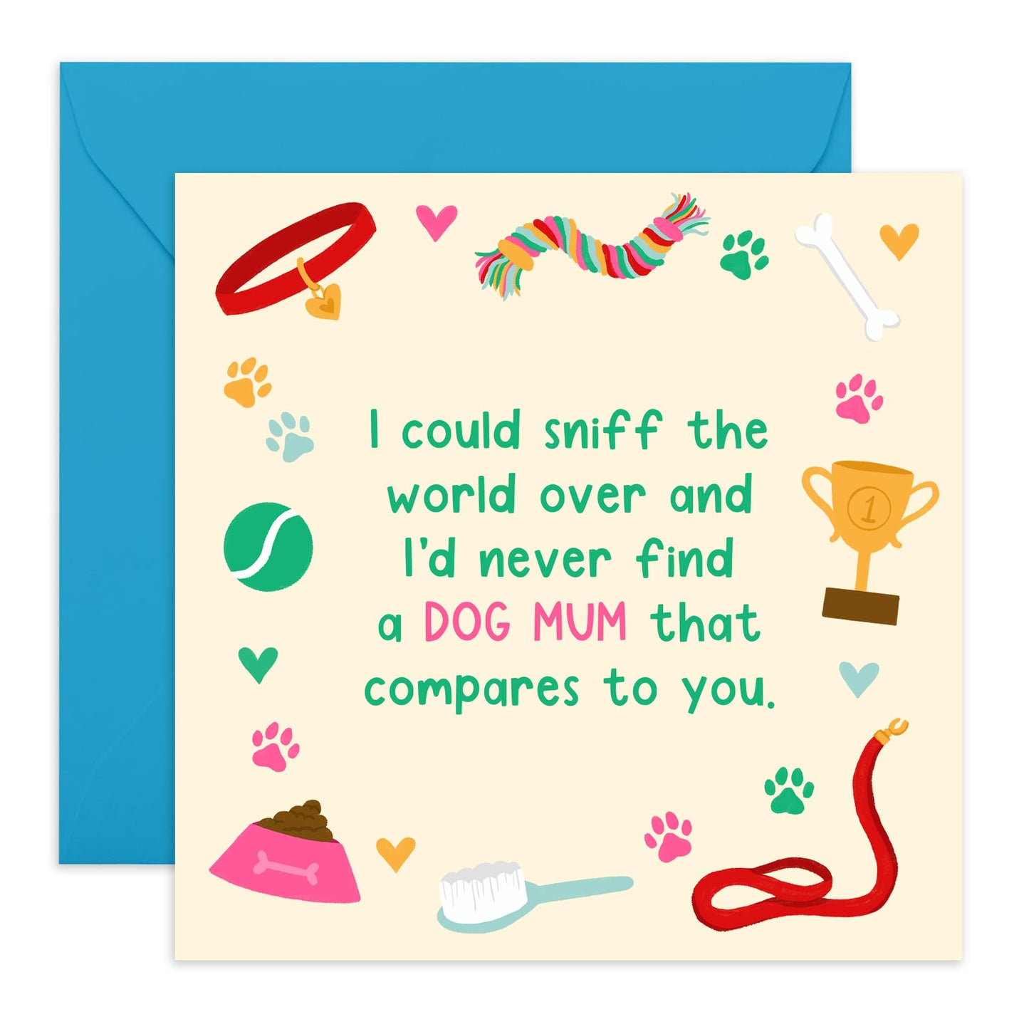 Dad Birthday Cards For Pet Owners - I'd Never Find A Dog Dad That Compares - Funny Greeting Cards For Men - Birthday Card From Pet Dog - Fathers Day Card For Him - Comes With Stickers - By Central 23