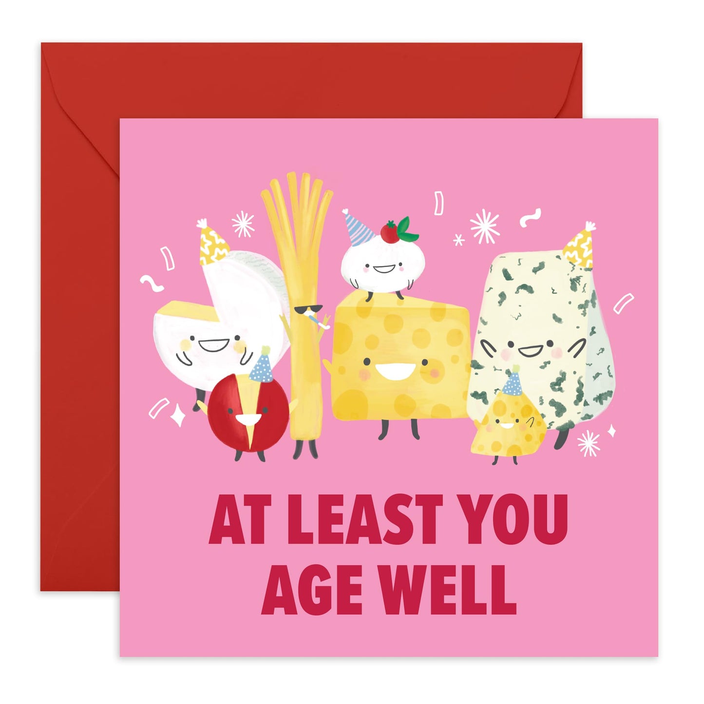 Funny Birthday Cards For Friends Men Women - You Age Well - Quirky Cheese Puns - Hilarious Greeting Cards For Him Her - Best Friend Sister Daughter - Comes With Fun Stickers By Central 23