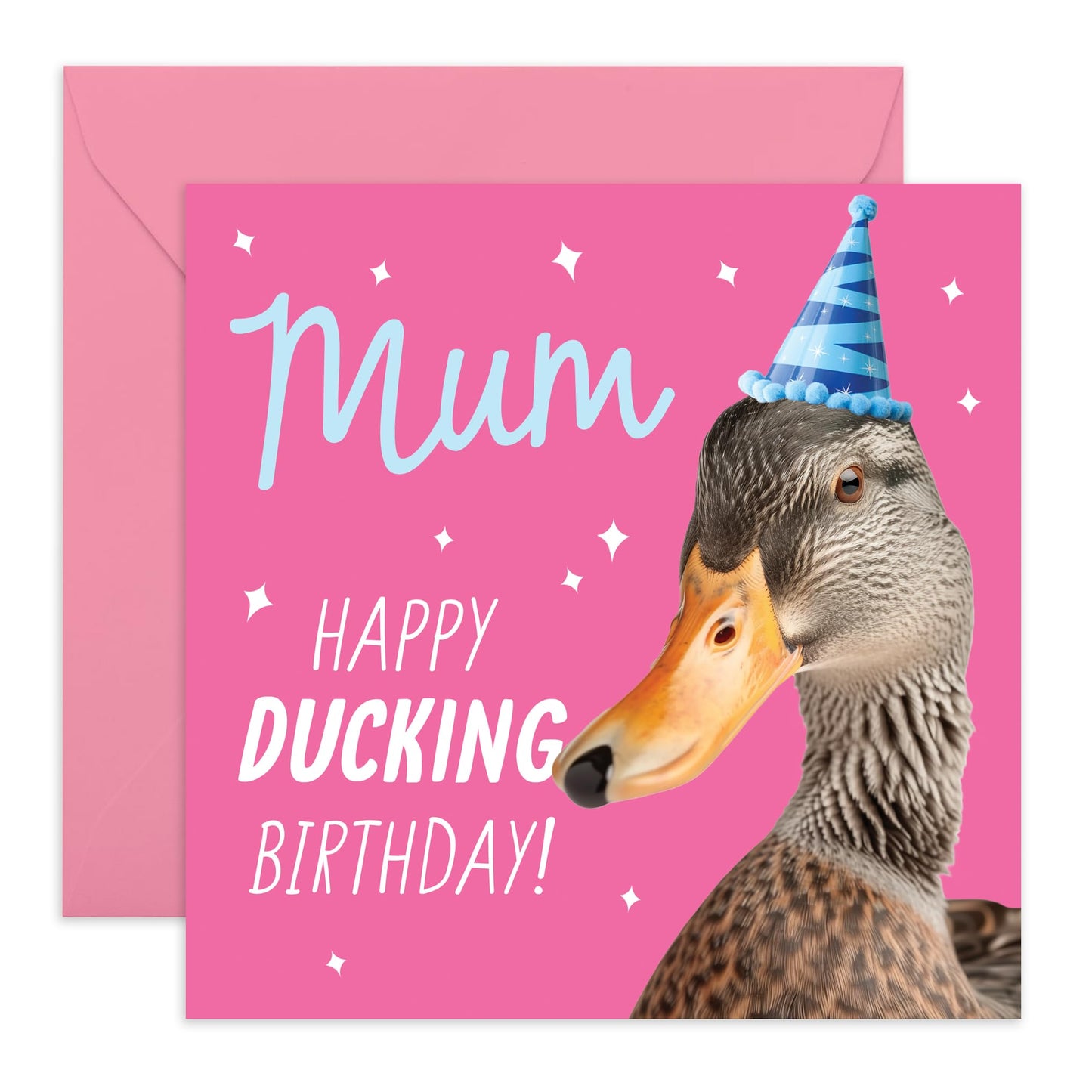 Birthday Greeting Card - 'MUM HAPPY DUCKING BIRTHDAY' - Perfect for Adding a Quirky and Fun Twist to Her Special Day - Ideal for Moms Who Enjoy a Unique Greeting - Comes With Stickers By Central 23