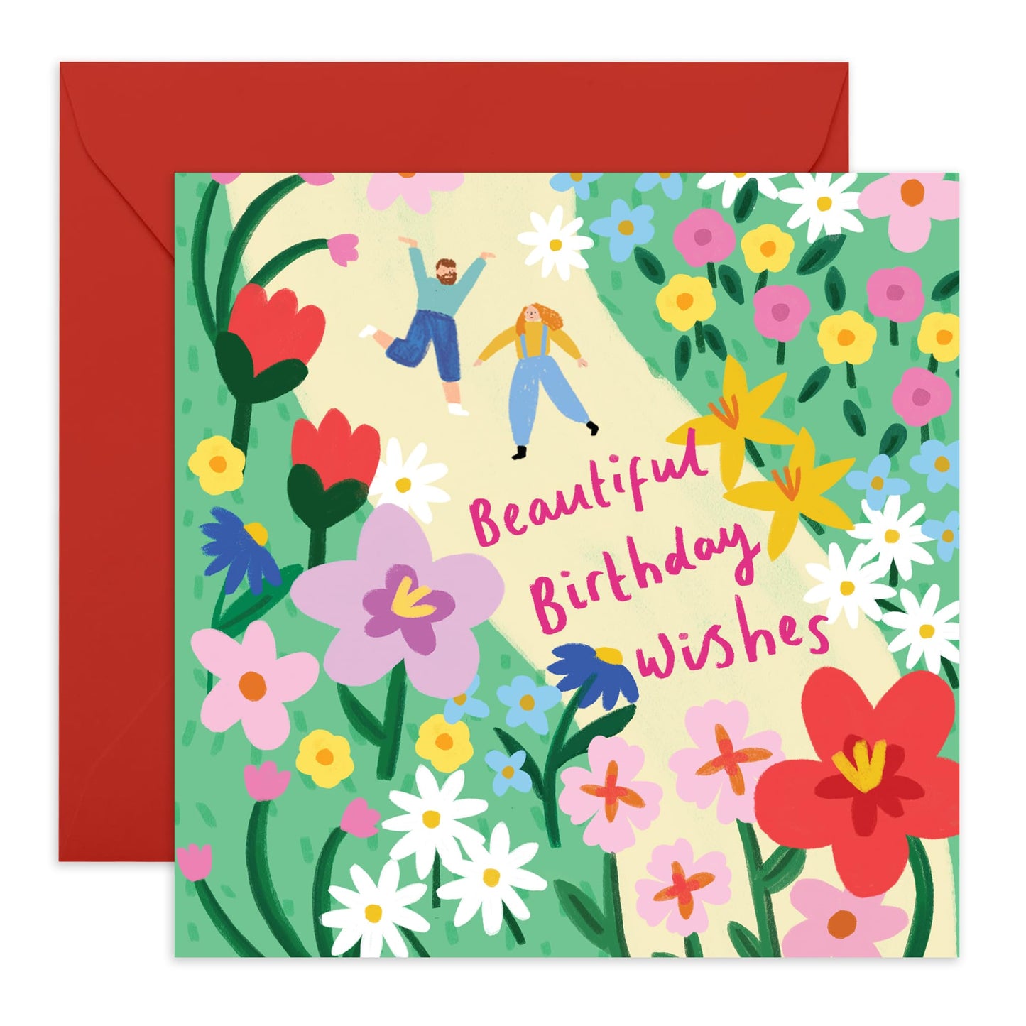 Friend Birthday Cards For Women Men - Beautiful Birthday Wishes - Happy Birthday Card For Friends Him Her - Floral Gifts For Colleagues Cousin Nephew Niece - Comes With Cute Stickers By Central 23