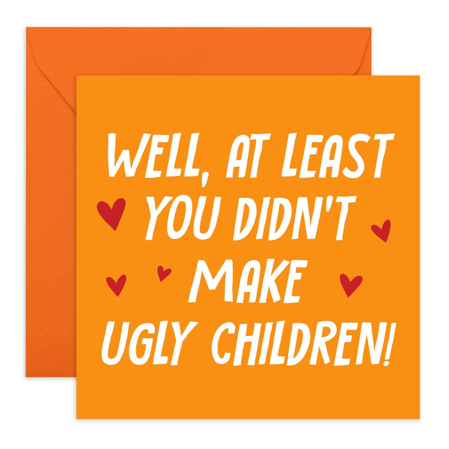 Hilarious Anniversary Card for Mum and Dad - Didn't Make Ugly Children - Mothers Day, Fathers Day Cards for Parents, Him, Her, Ma, Mama, Mummy, Daddy, Pops from Son or Daughter - Comes With Stickers