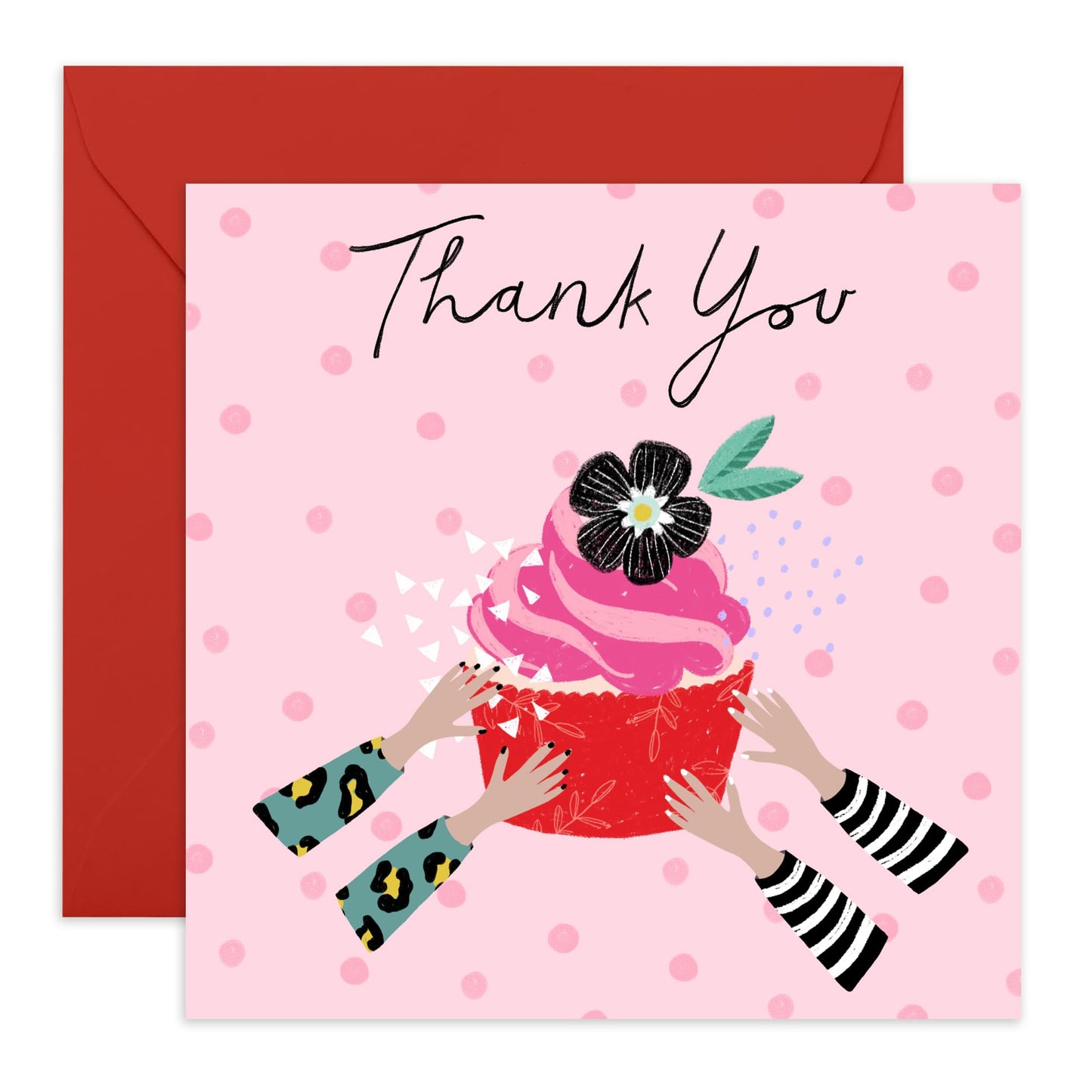 Thank You Cards Kids Baby Shower Party - Cute Cupcake - Thanks You Cards For Women Student Teacher Doctor Neighbor - Appreciation Gifts For Employee Coworker - Comes With Stickers By Central 23