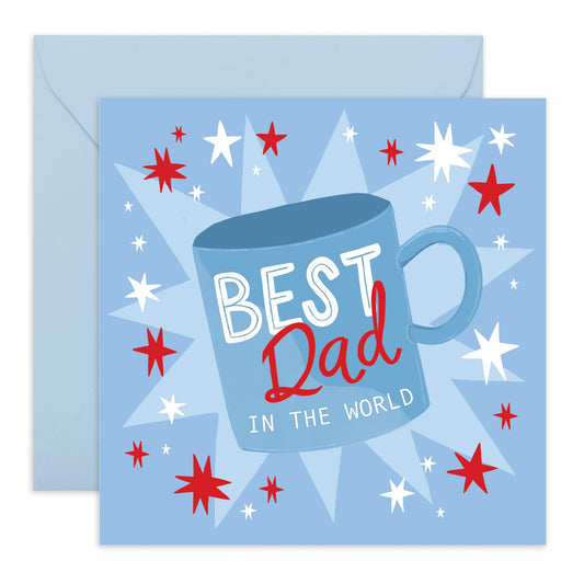 Celebrate Dads Greeting Card - 'In The World' - Saying Thanks to Dad, Daddy, Grandfather, Pops, Grandad, Uncle, Step Dad, In-Law - Thank You So Much - Comes with Fun Stickers