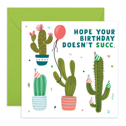 Greeting Card For Him Her - Hope Your Birthday Doesn't Succ - Men Women Birthday Card - Greeting Card For Adult - Him Her Birthday Greeting Card - From Friend Bff - Comes With Stickers By Central 23