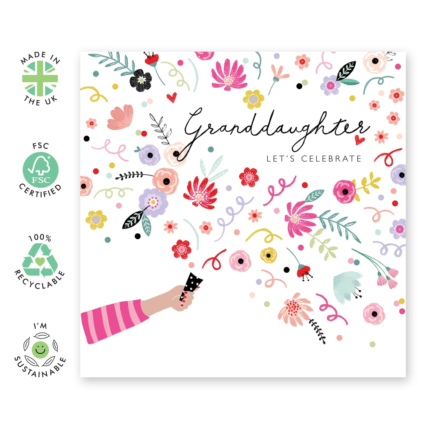 Granddaughter Celebration Card - Granddaughter Birthday Card - Engagement Congratulations Greeting Cards For Girls Her Women Teens - Granddaughter Gifts - Comes With Fun Stickers By Central 23